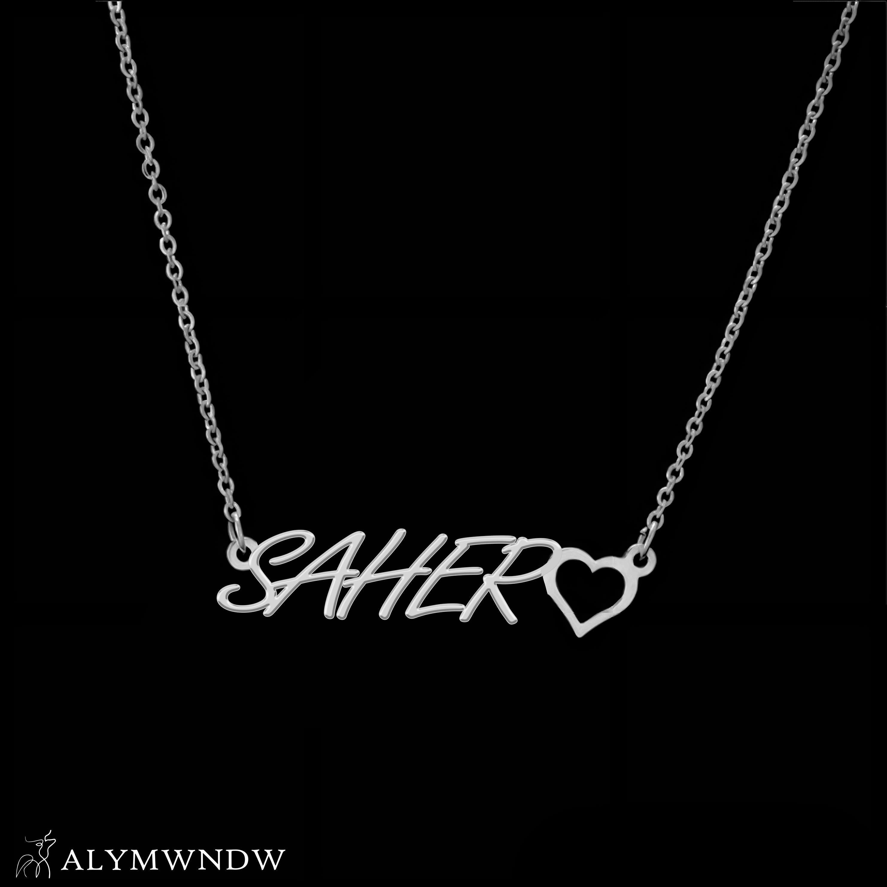 Custom Name Necklace with Heart – Personalized Gold Jewelry for Women - Alymwndw