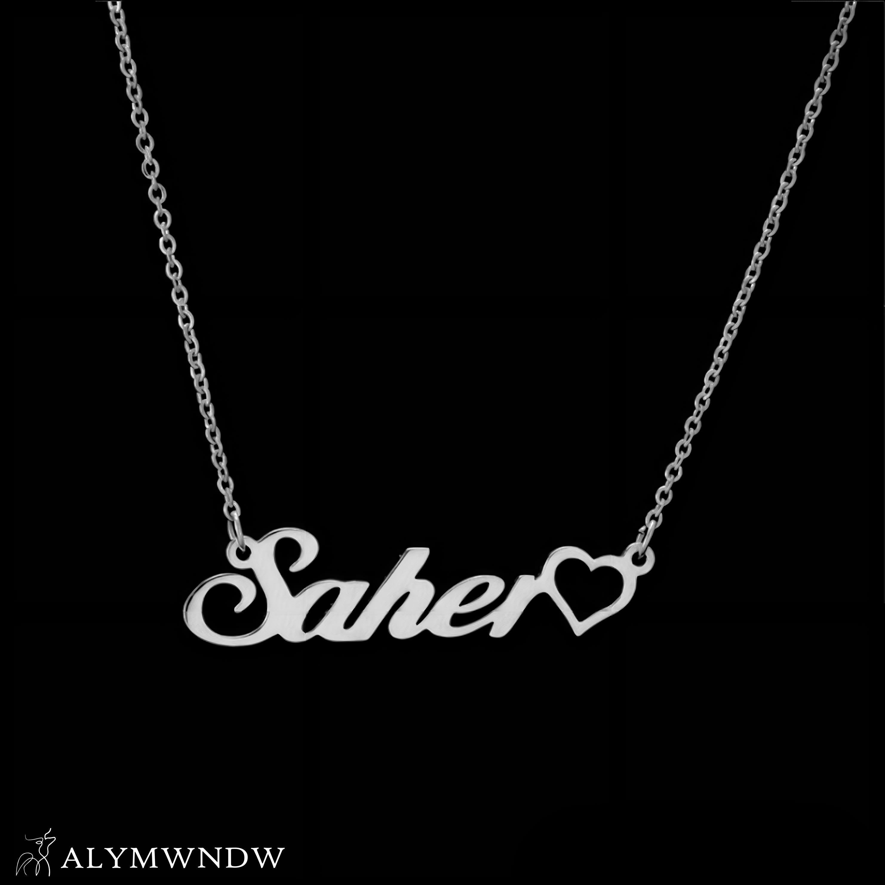 Custom Name Necklace with Heart – Personalized Gold Jewelry for Women - Alymwndw