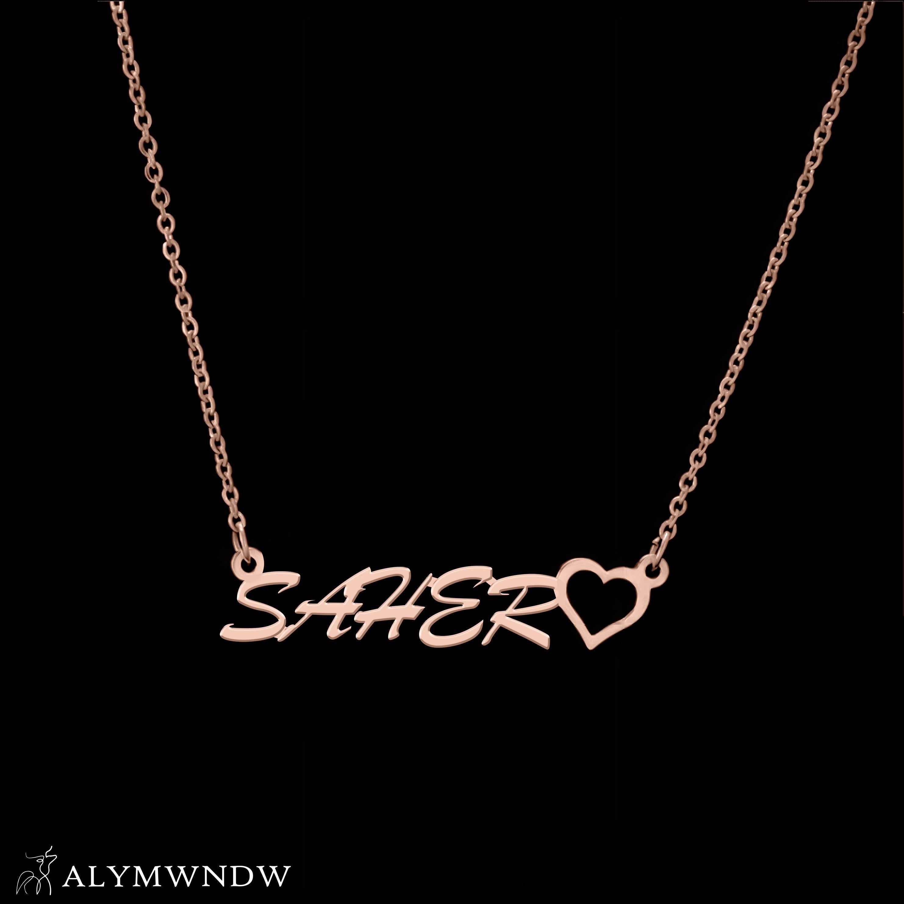 Custom Name Necklace with Heart – Personalized Gold Jewelry for Women - Alymwndw
