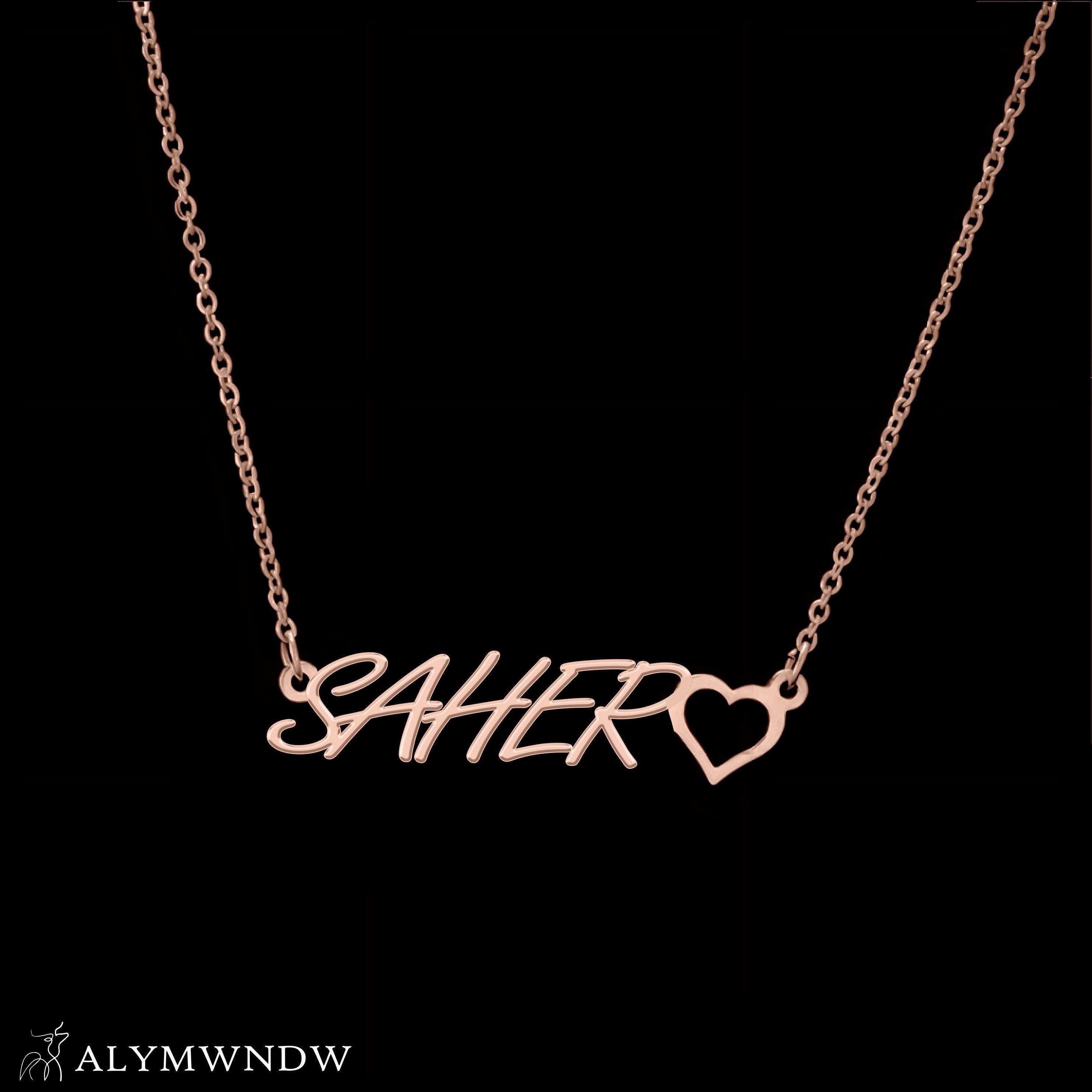 Custom Name Necklace with Heart – Personalized Gold Jewelry for Women - Alymwndw