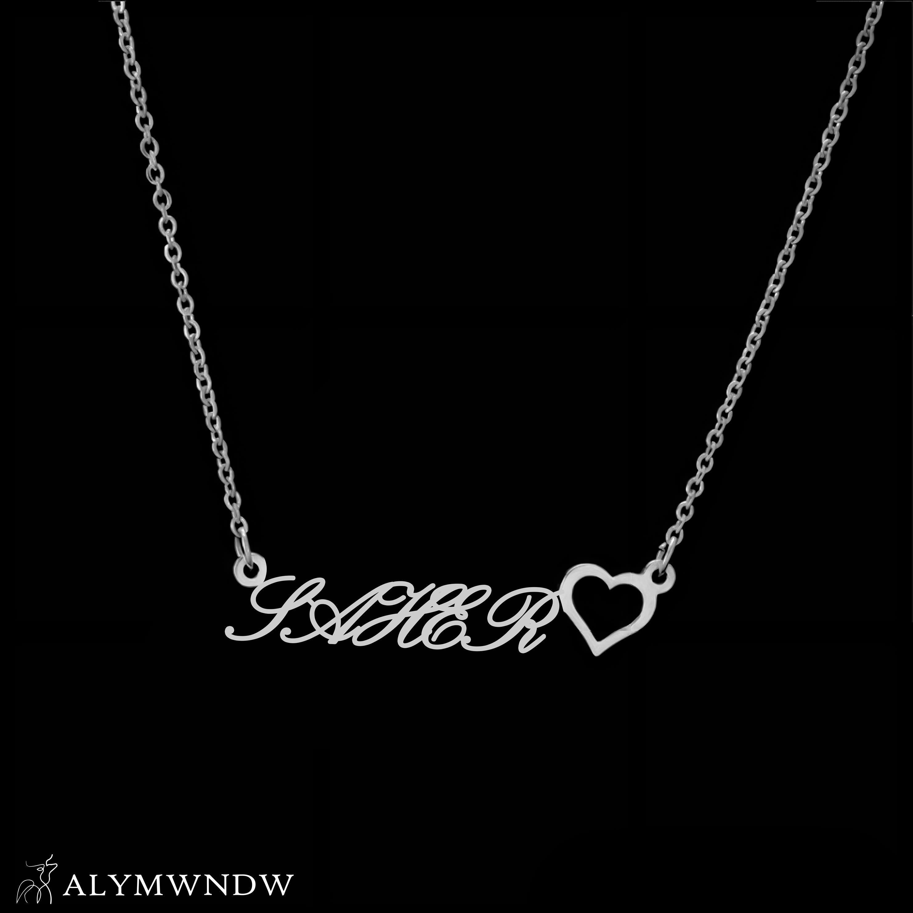 Custom Name Necklace with Heart – Personalized Gold Jewelry for Women - Alymwndw