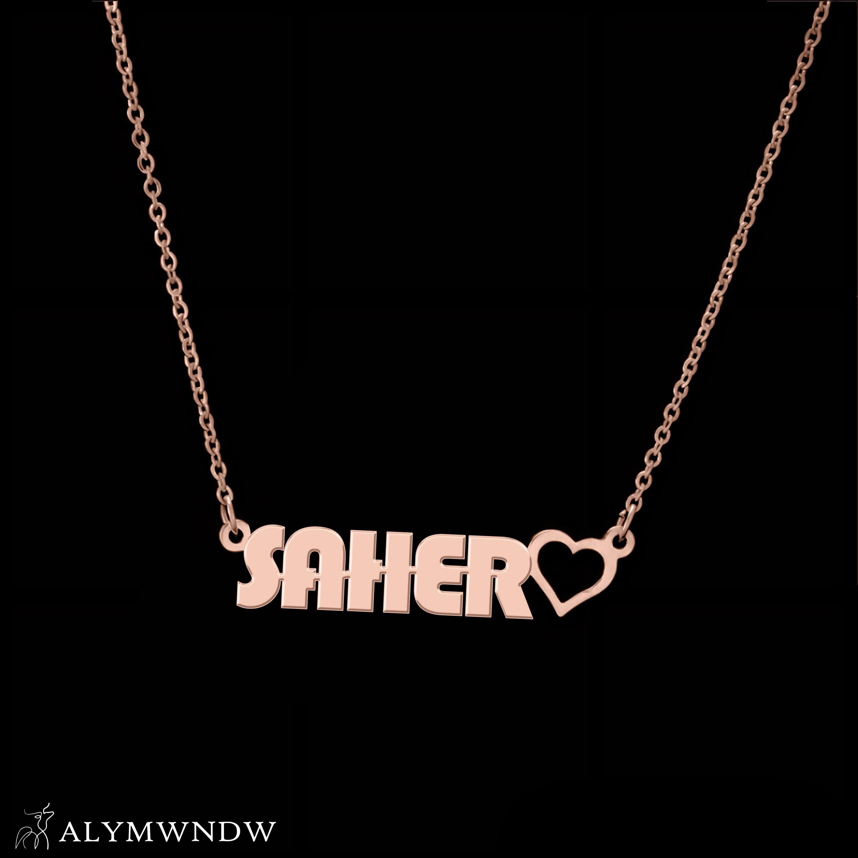 Custom Name Necklace with Heart – Personalized Gold Jewelry for Women - Alymwndw
