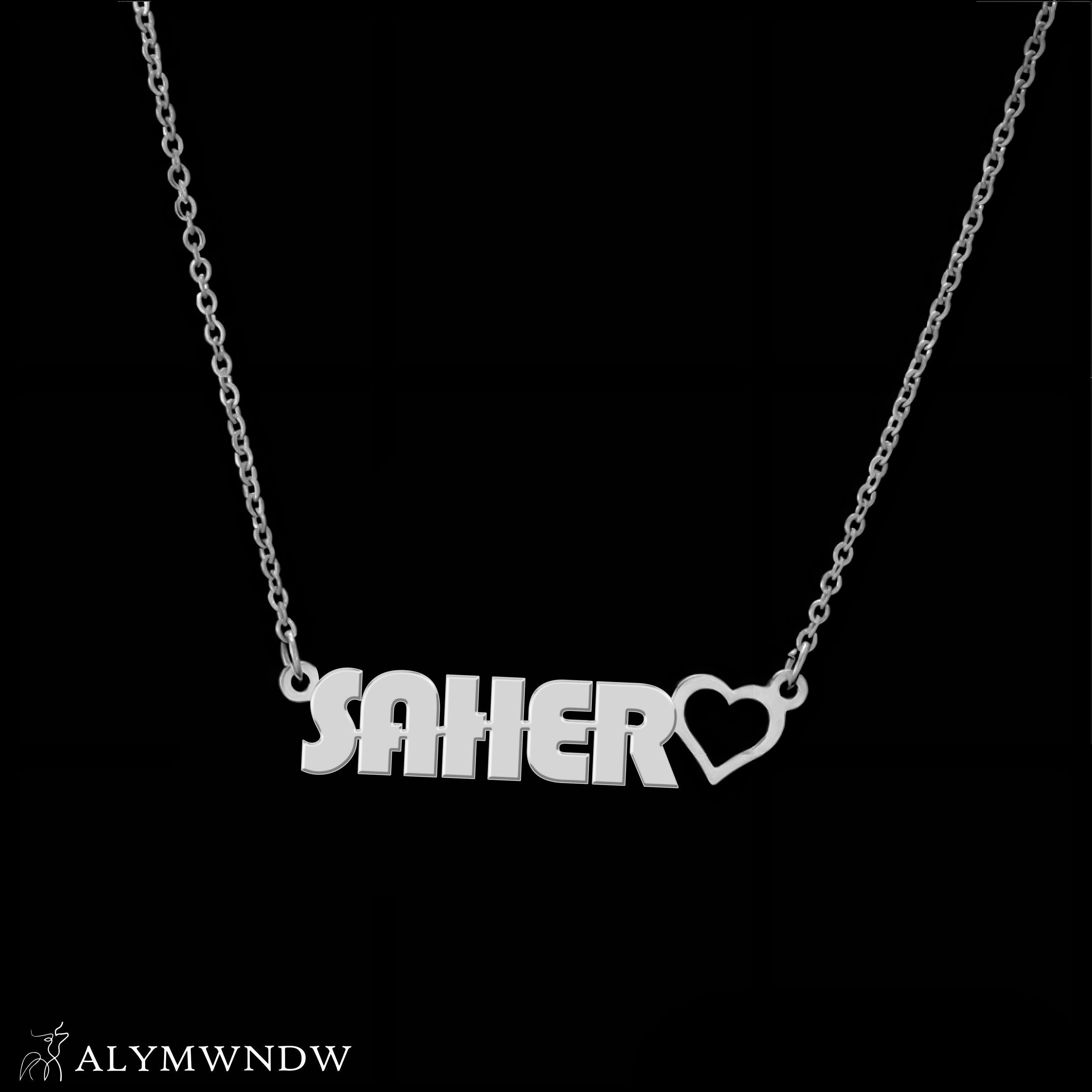 Custom Name Necklace with Heart – Personalized Gold Jewelry for Women - Alymwndw