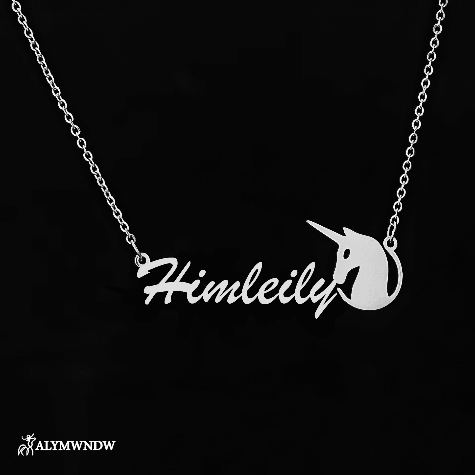 Custom Name Necklace with Moon Charm – Personalized Gold Jewelry - Alymwndw