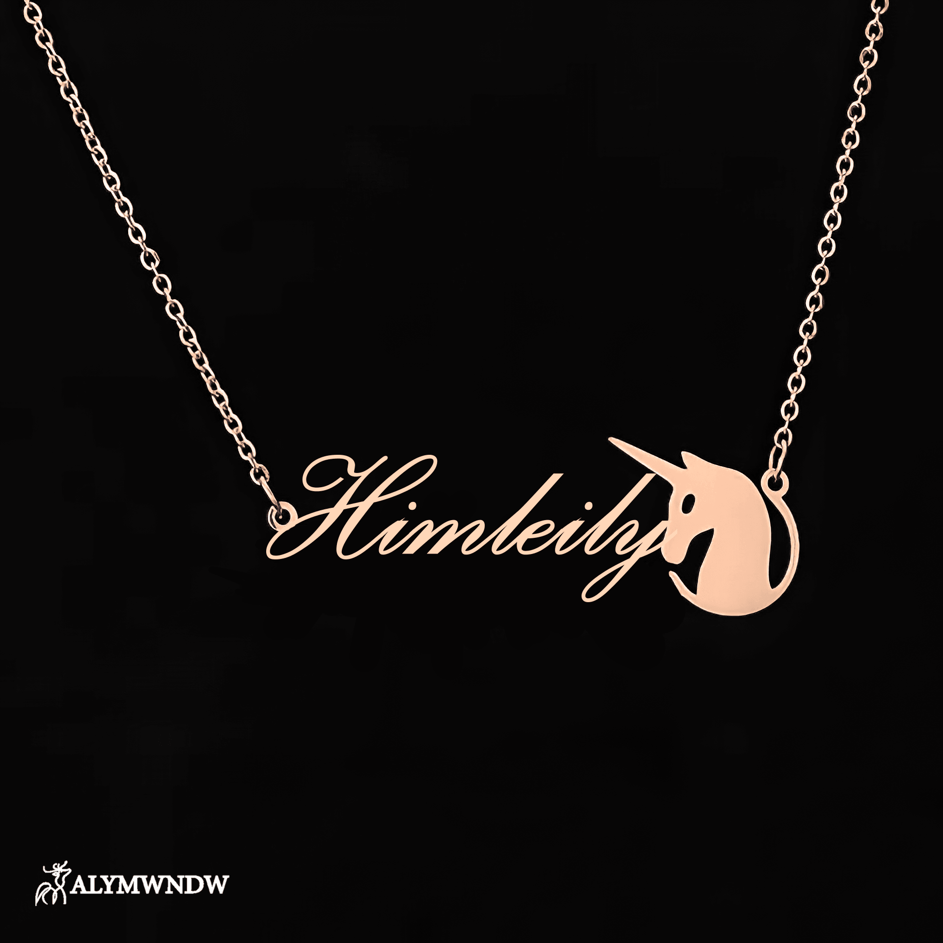 Custom Name Necklace with Moon Charm – Personalized Gold Jewelry - Alymwndw