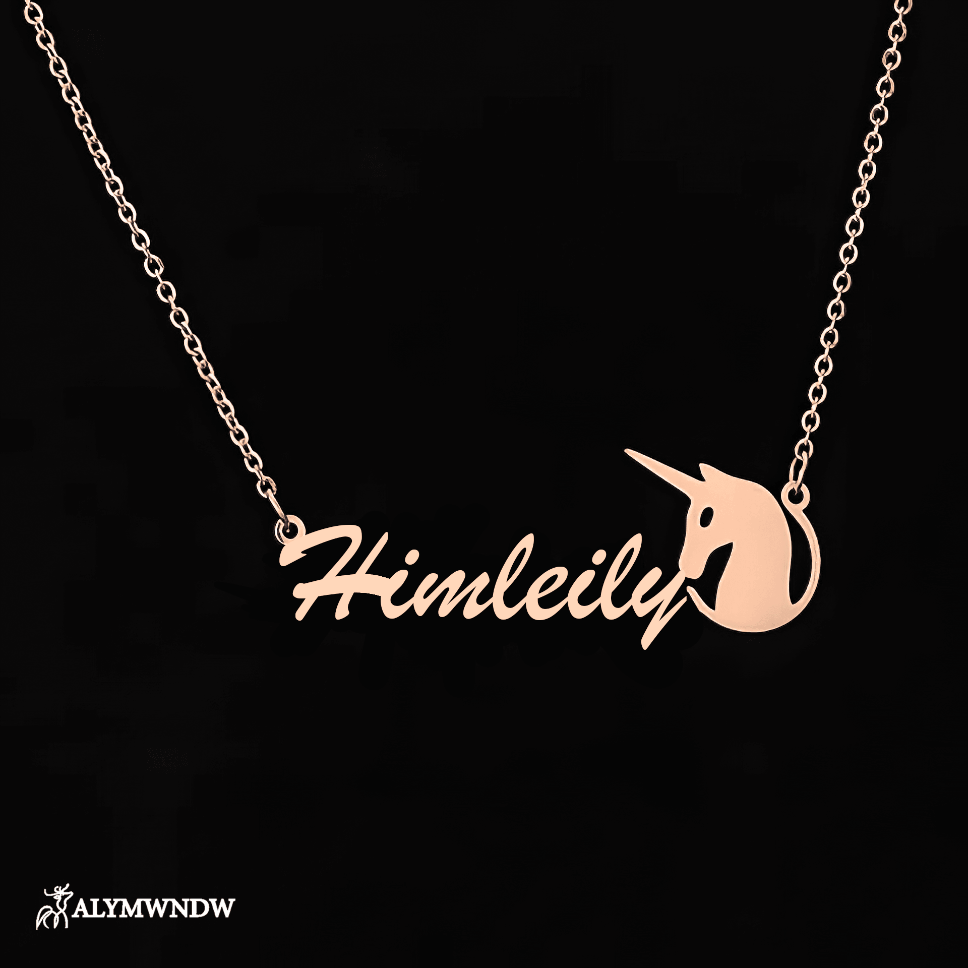 Custom Name Necklace with Moon Charm – Personalized Gold Jewelry - Alymwndw