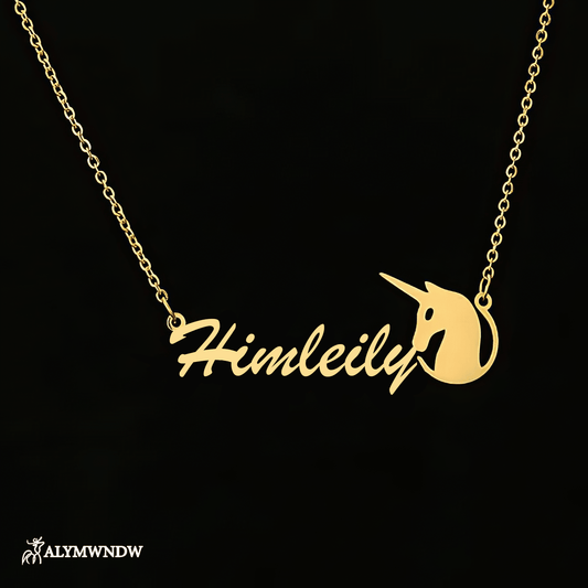 Custom Name Necklace with Moon Charm – Personalized Gold Jewelry - Alymwndw