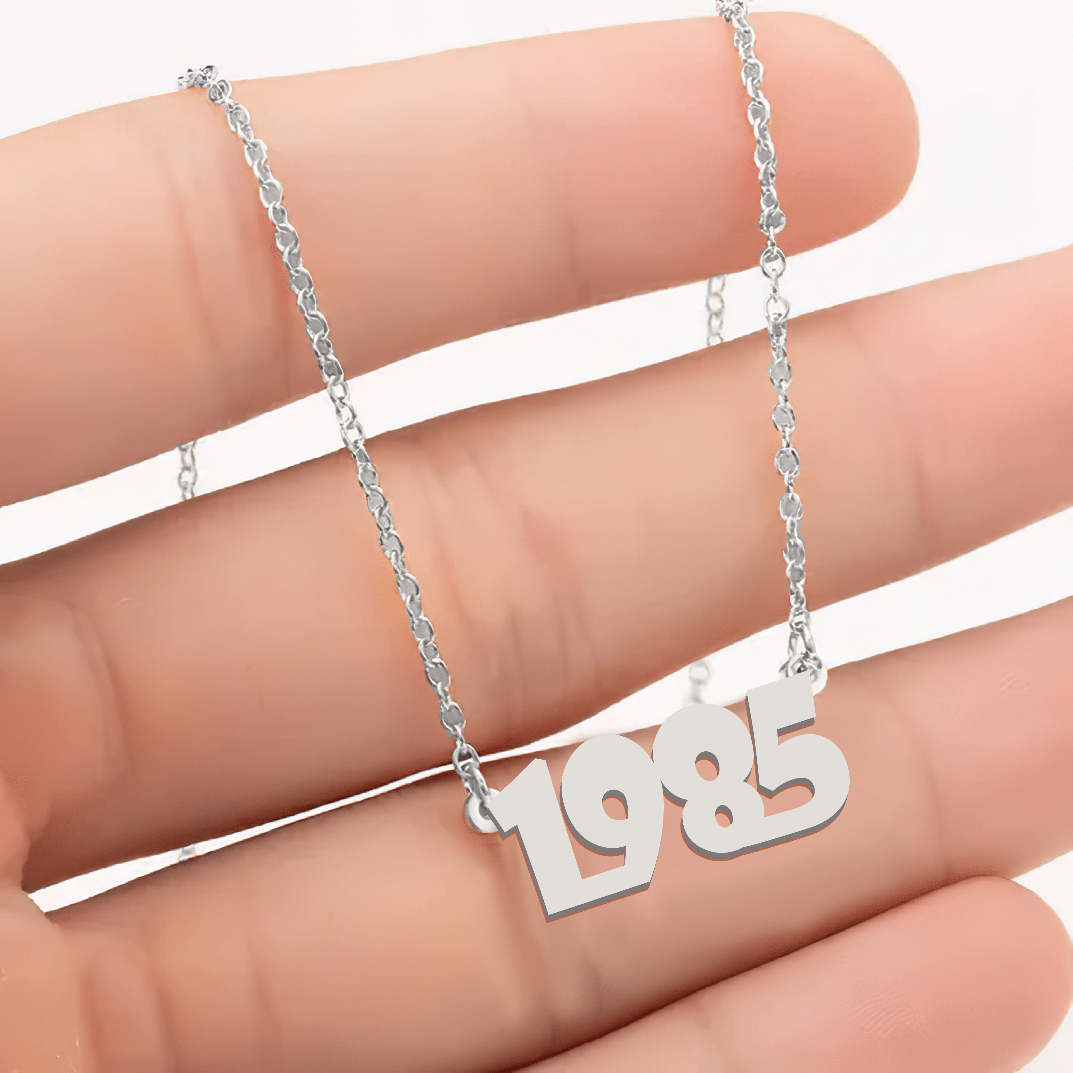 Custom Number Necklace – Personalized Year Necklace in Gold - Alymwndw