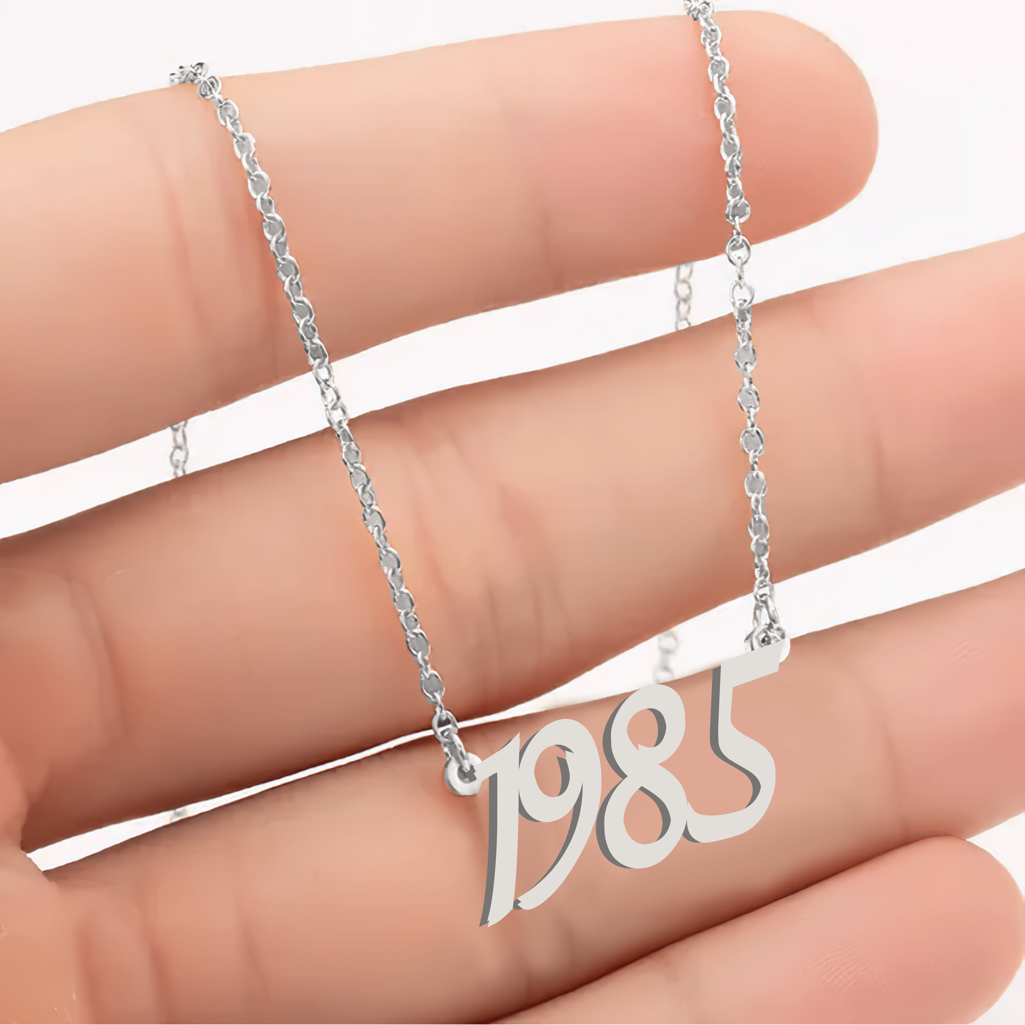 Custom Number Necklace – Personalized Year Necklace in Gold - Alymwndw