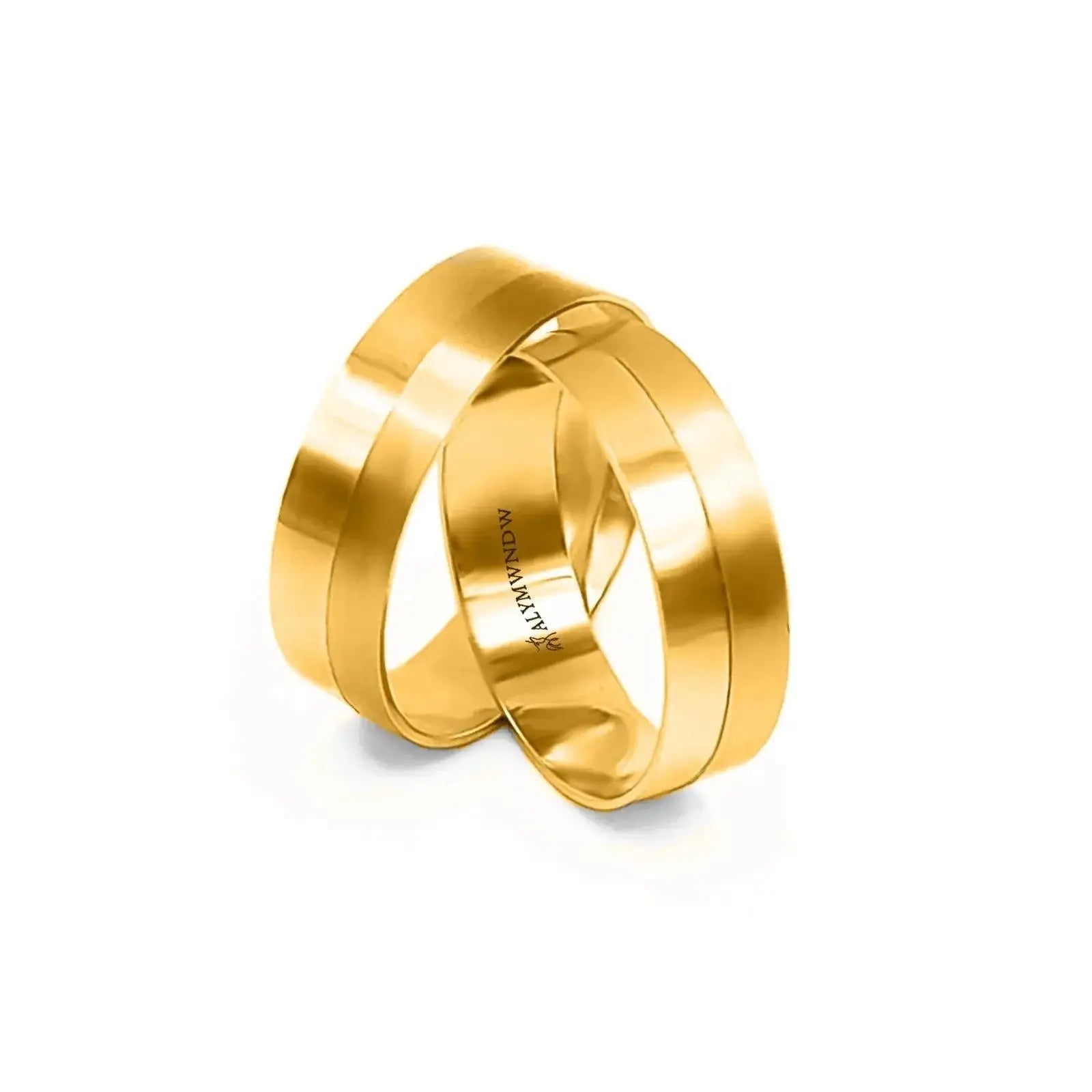 Double Layer Wedding Band Rings – Gold, Platinum & Rose Gold (WB121R) - Alymwndw