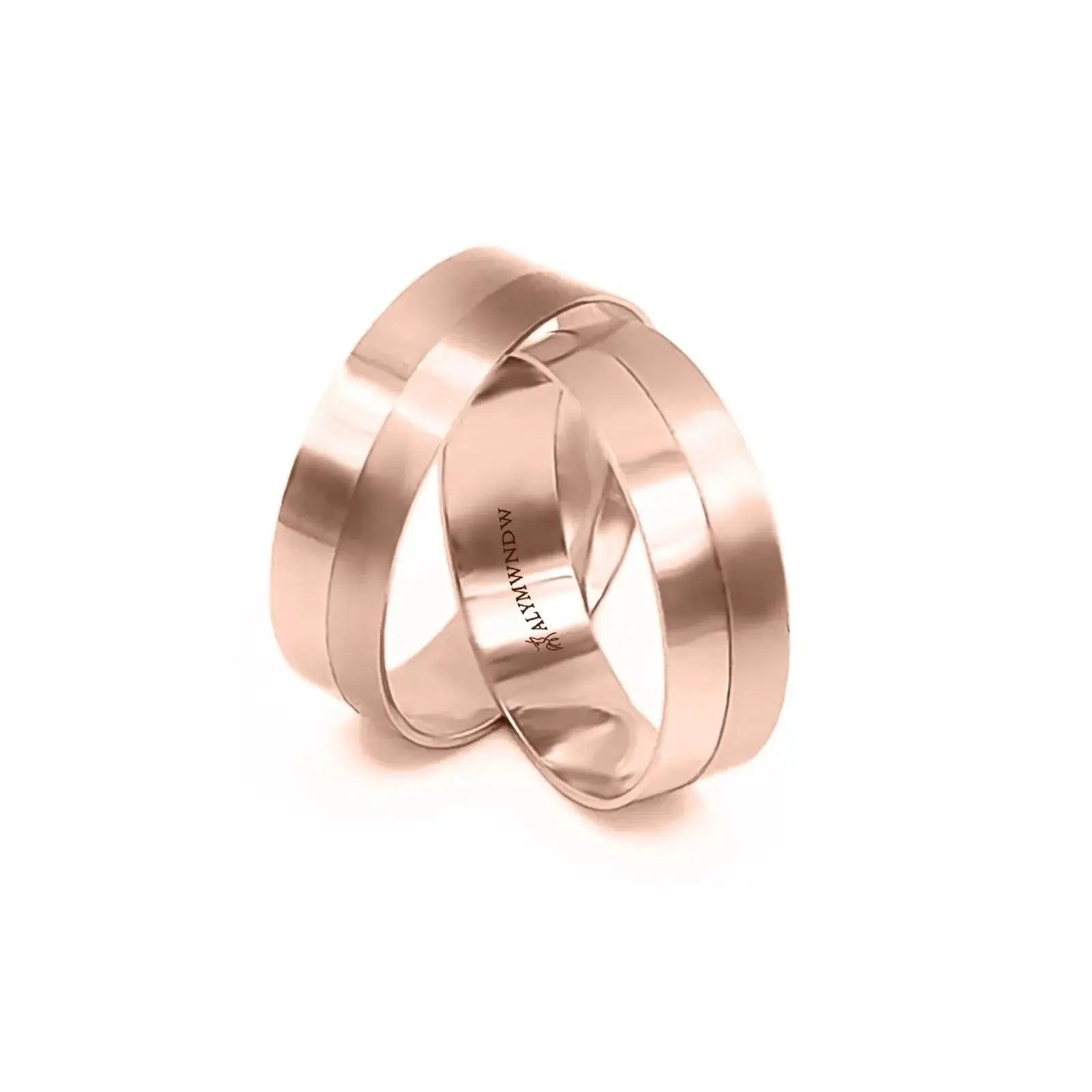 Double Layer Wedding Band Rings – Gold, Platinum & Rose Gold (WB121R) - Alymwndw
