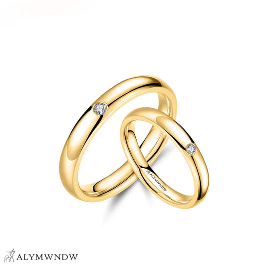 Elegant Couple Rings – Gold, Silver & Rose Gold Wedding Bands - Alymwndw