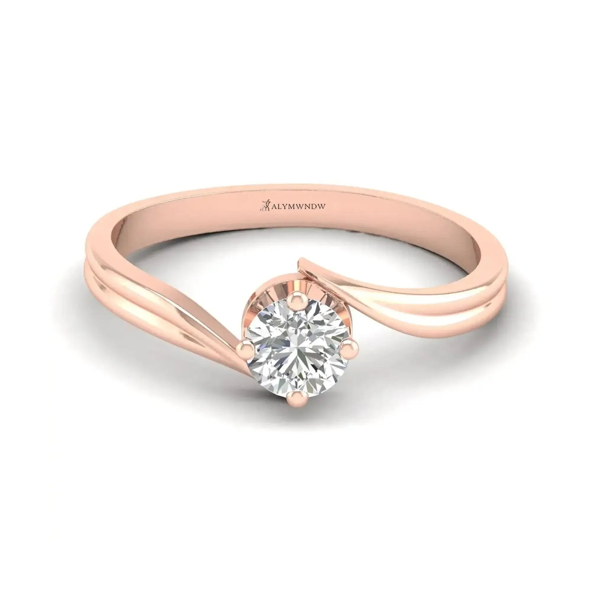 Elegant Moissanite Diamond Ring in Silver, Gold & Platinum – GRA Certified, Customizable Luxury Band - Alymwndw