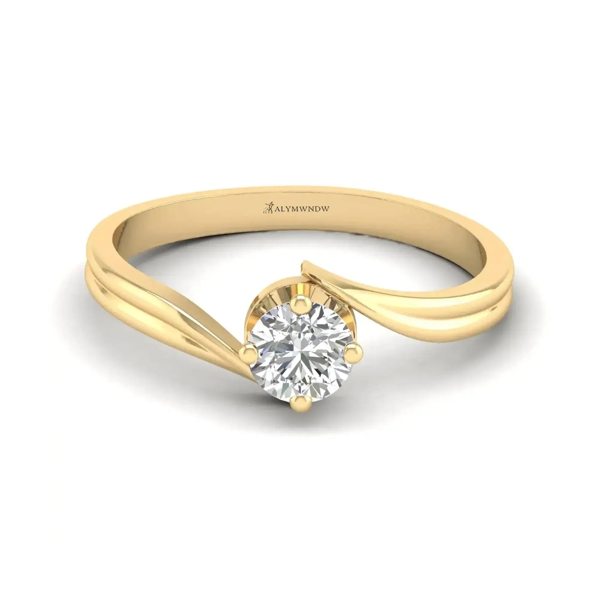 Elegant Moissanite Diamond Ring in Silver, Gold & Platinum – GRA Certified, Customizable Luxury Band - Alymwndw