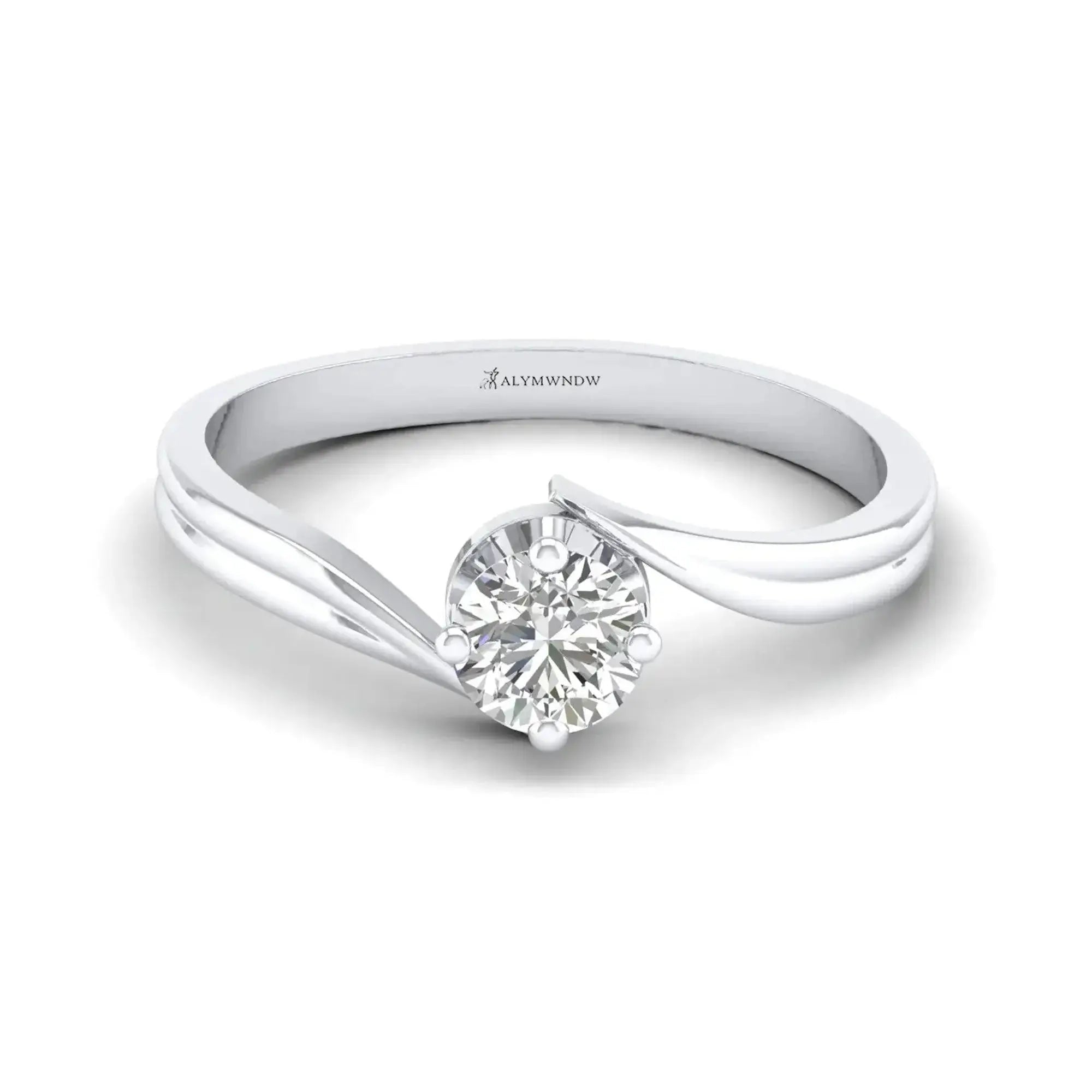 Elegant Moissanite Diamond Ring in Silver, Gold & Platinum – GRA Certified, Customizable Luxury Band - Alymwndw
