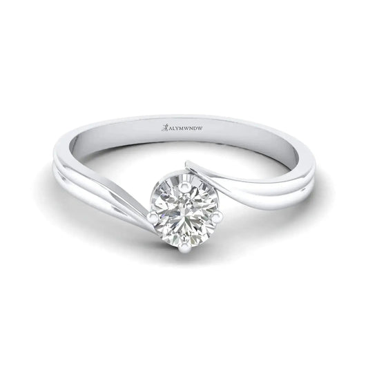 Elegant Moissanite Diamond Ring in Silver, Gold & Platinum – GRA Certified, Customizable Luxury Band - Alymwndw