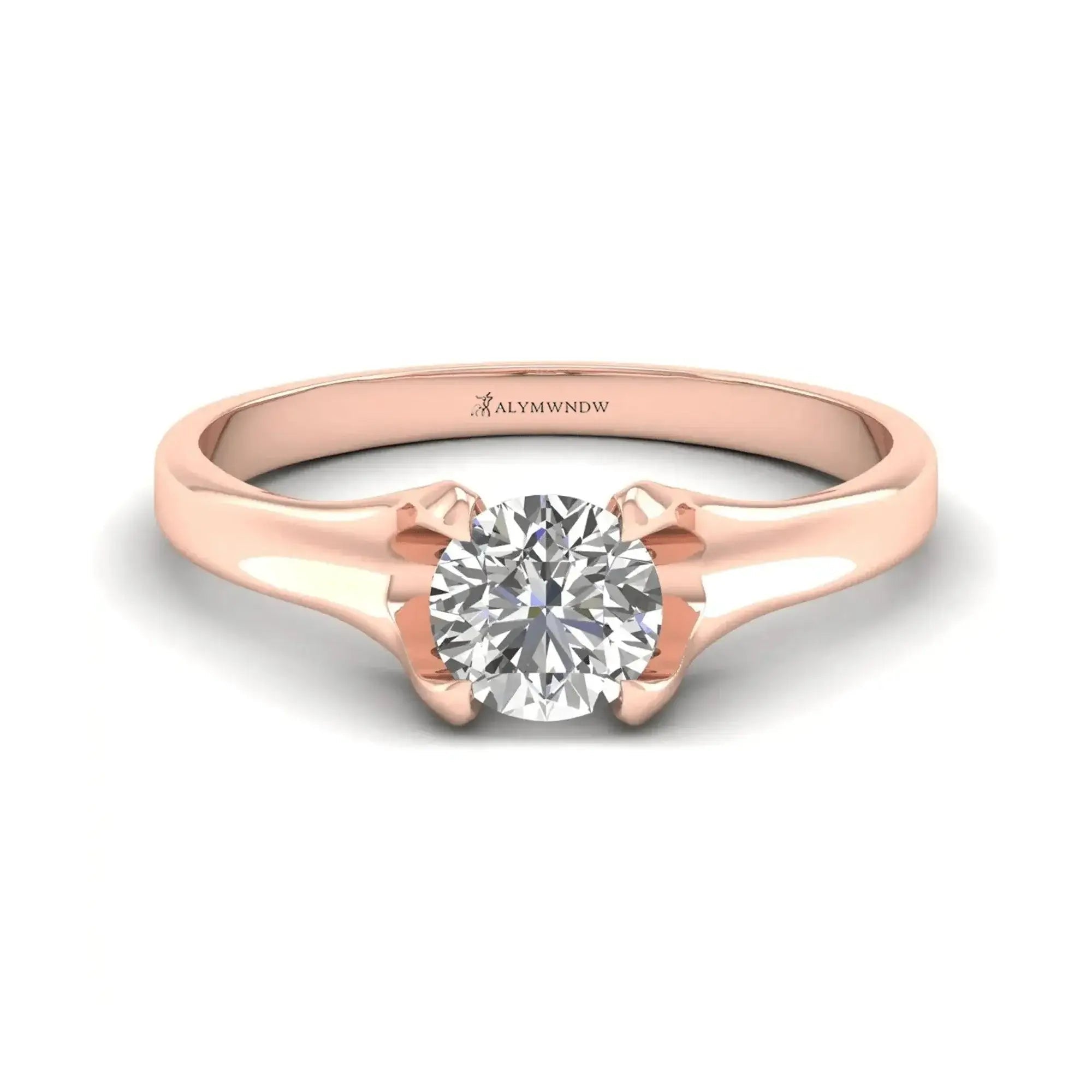 Elegant Moissanite Diamond Ring – Silver, Gold & Platinum | Customizable Luxury - Alymwndw