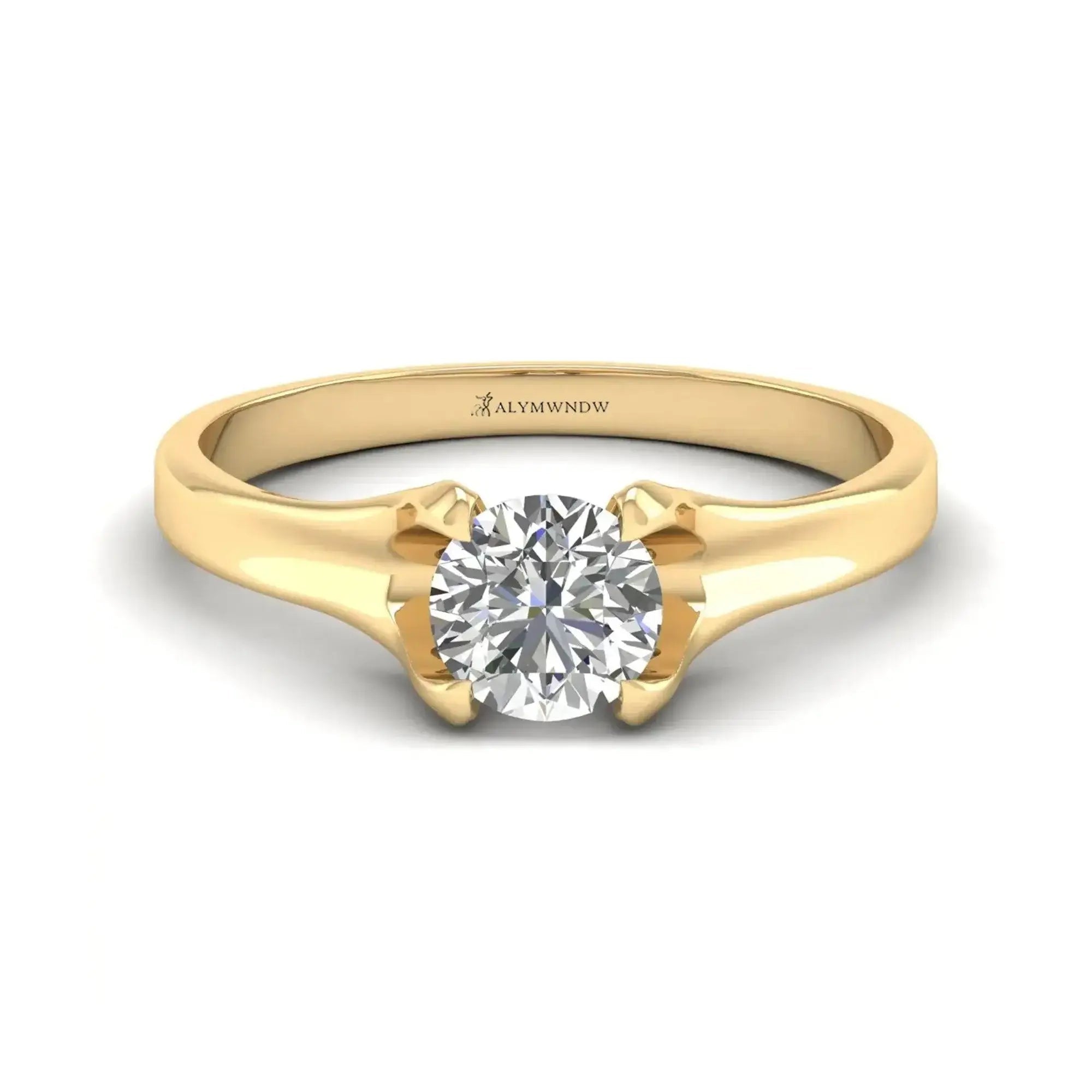 Elegant Moissanite Diamond Ring – Silver, Gold & Platinum | Customizable Luxury - Alymwndw