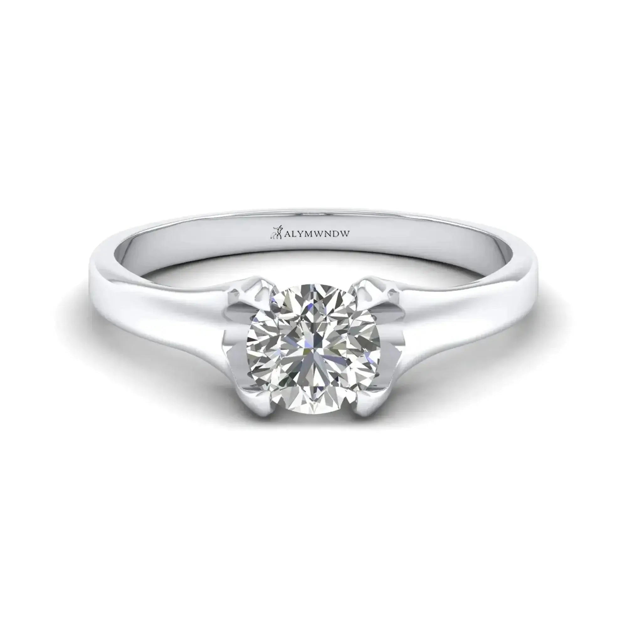 Elegant Moissanite Diamond Ring – Silver, Gold & Platinum | Customizable Luxury - Alymwndw