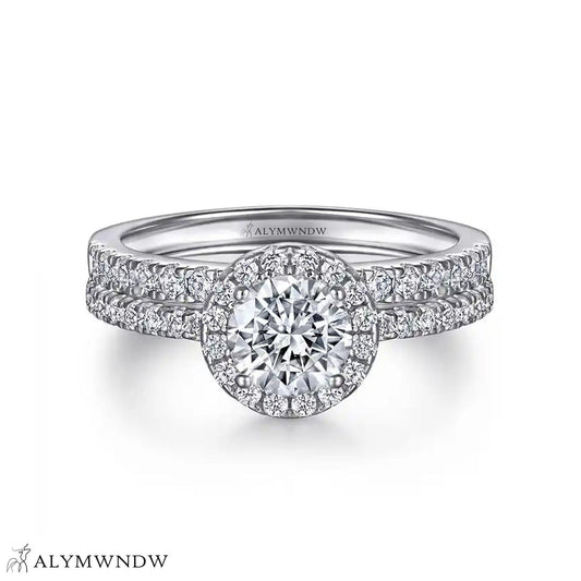 Elegant Solitaire Engagement Ring Set – Gold, Platinum & Silver - Alymwndw