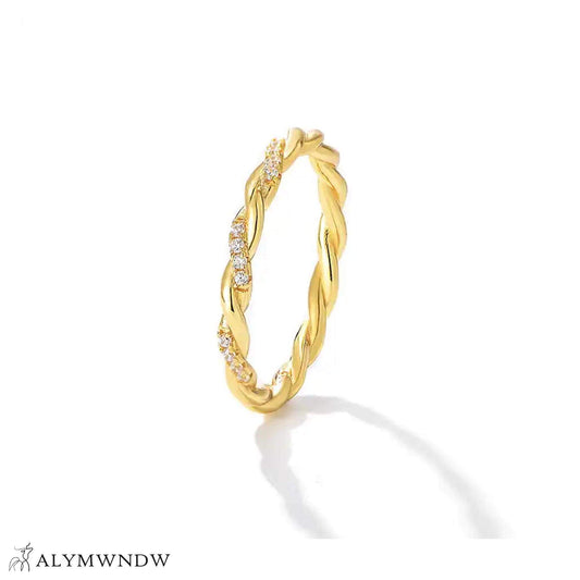 Elegant Twist Ring – Gold, Silver & Rose Gold - Alymwndw