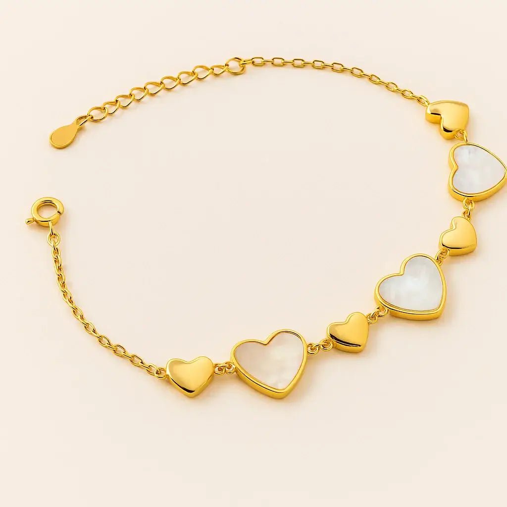 Elysian Hearts Gold - Plated Bracelet - Alymwndw
