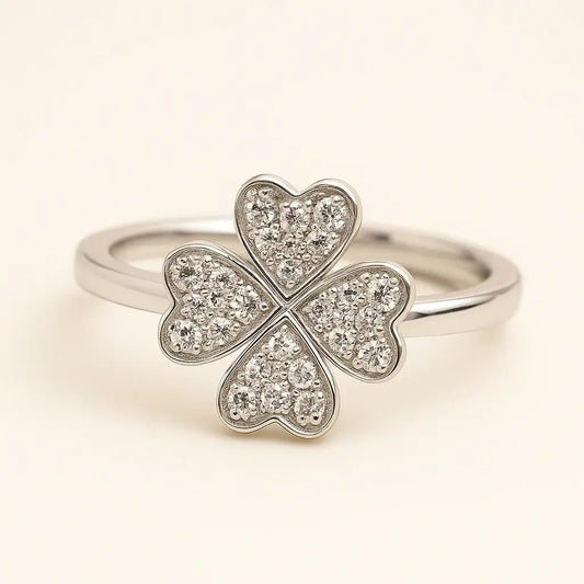 Eternal Clover 925 Sterling Silver Ring - Alymwndw