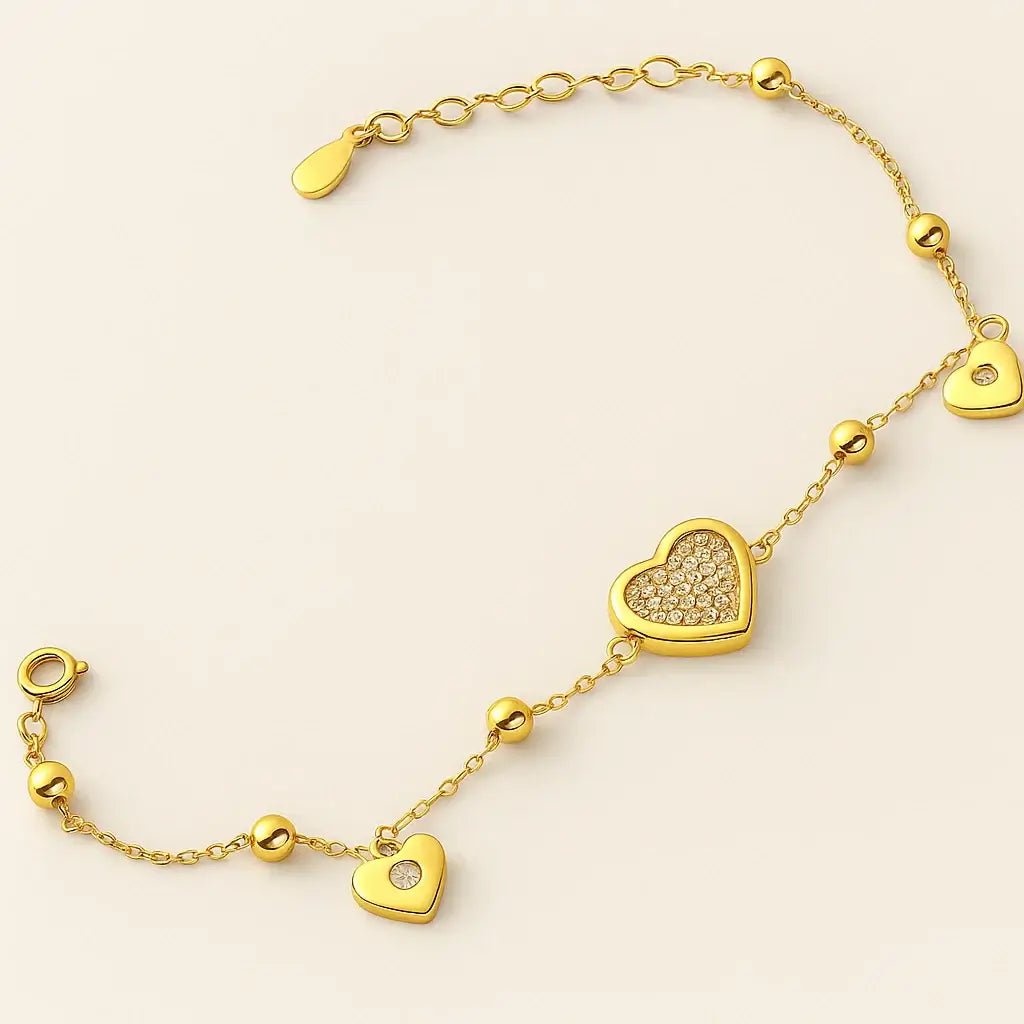 Eternal Hearts Gold - Plated Bracelet - Alymwndw
