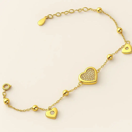 Eternal Hearts Gold - Plated Bracelet - Alymwndw