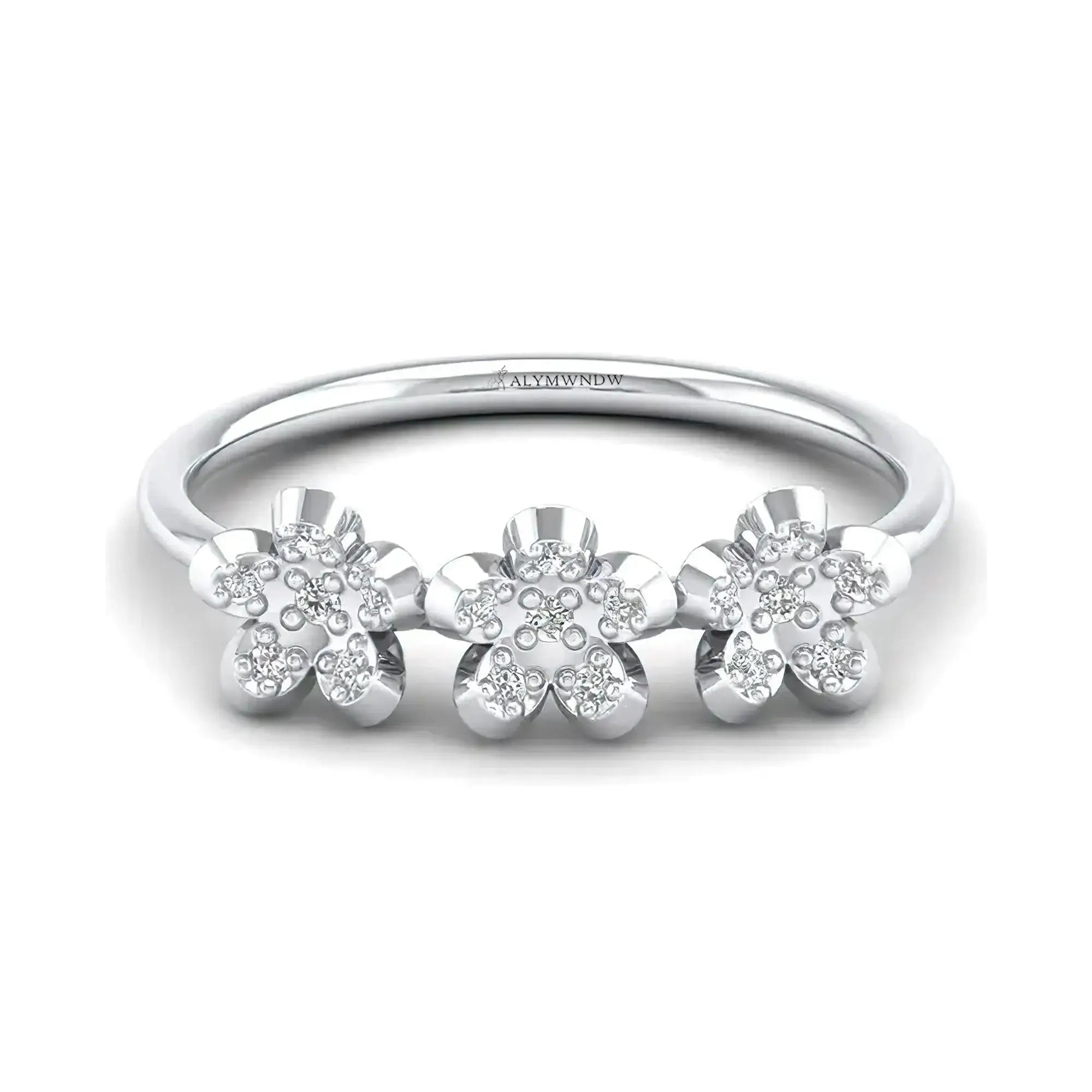 Floral Diamond Ring - Alymwndw