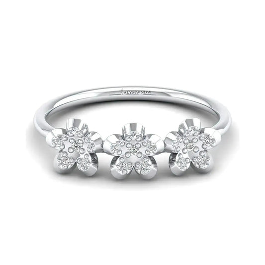 Floral Diamond Ring - Alymwndw