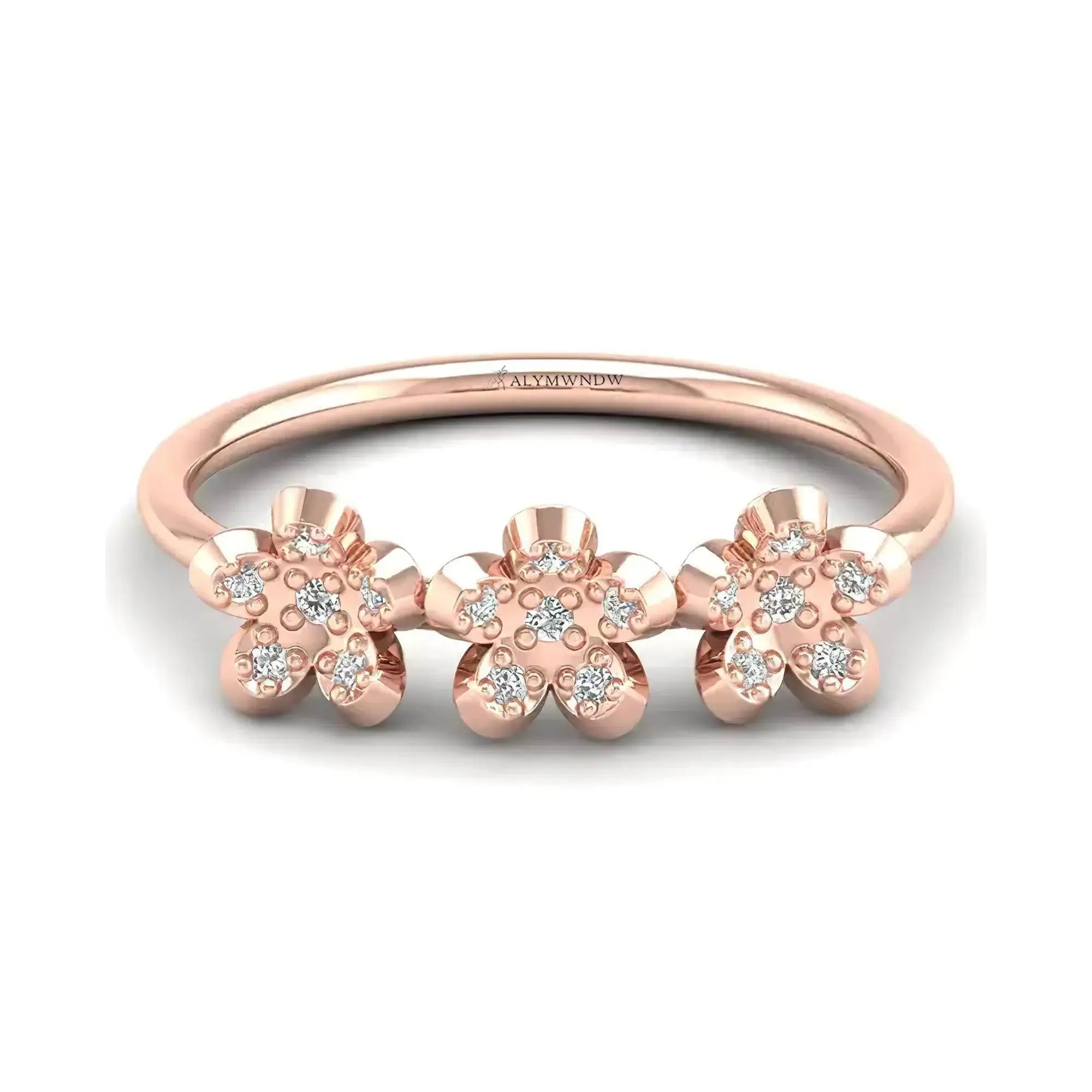 Floral Diamond Ring - Alymwndw