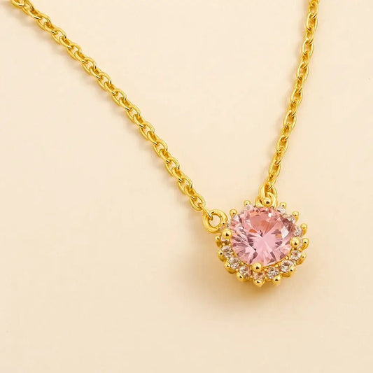 Glimmering Halo 925 Sterling Silver & Gold - Plated Necklace - Alymwndw