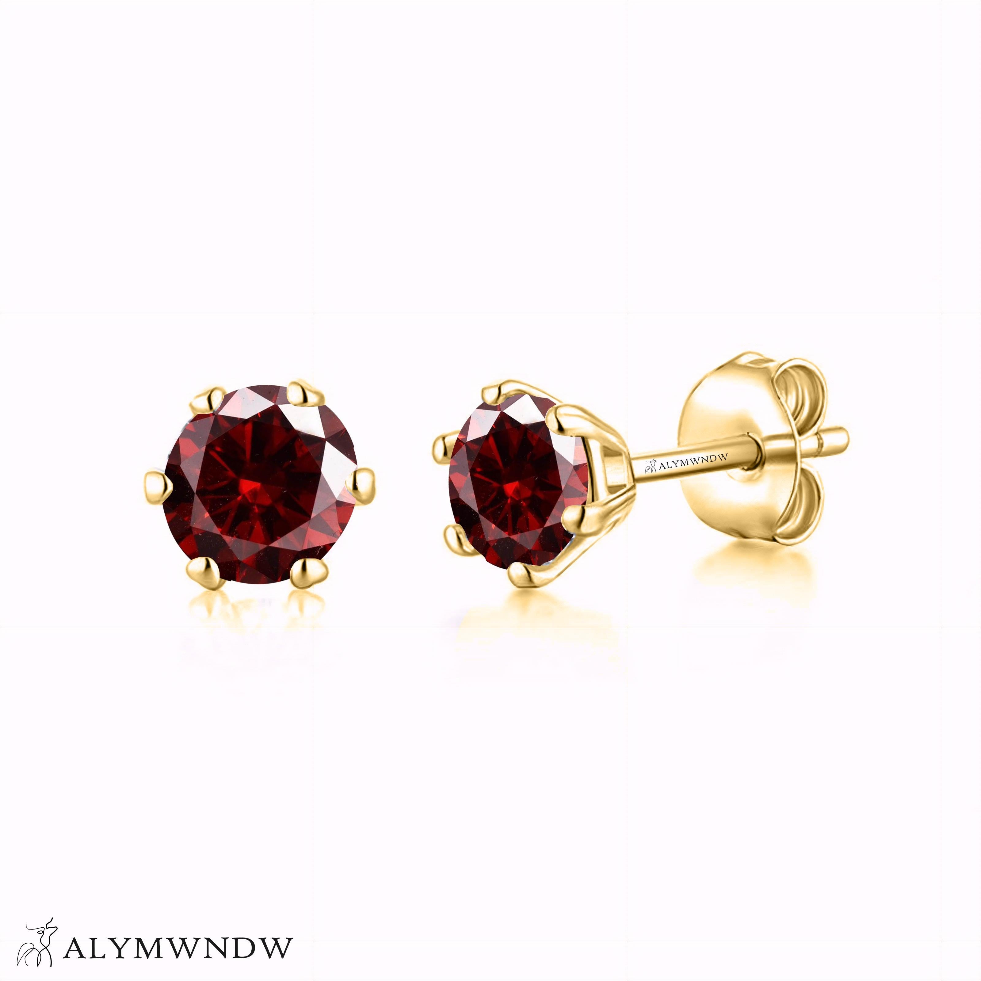 Guzel Classic Moissanite Stud Earrings – Silver, 18K Gold & Platinum - Alymwndw