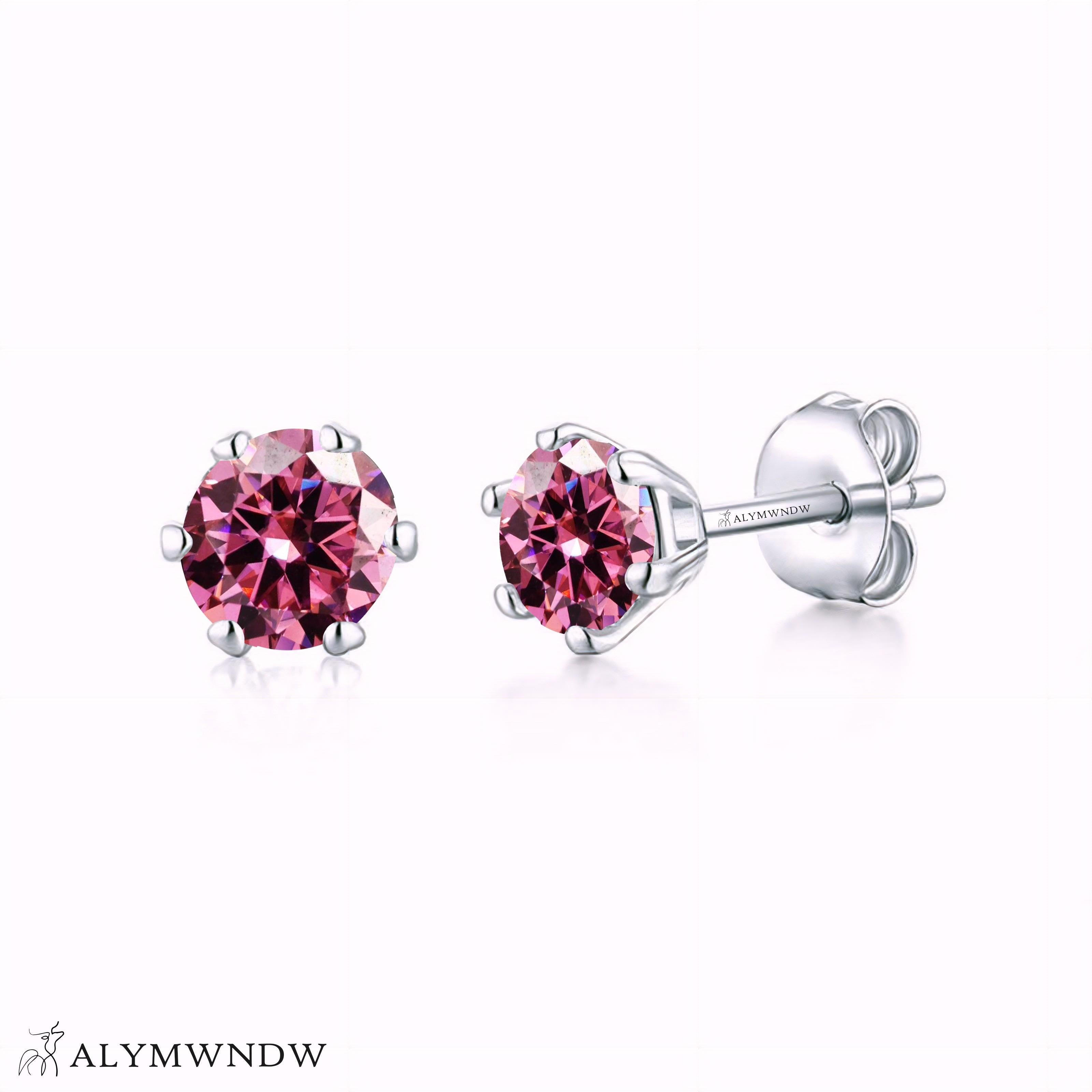 Guzel Classic Moissanite Stud Earrings – Silver, 18K Gold & Platinum - Alymwndw
