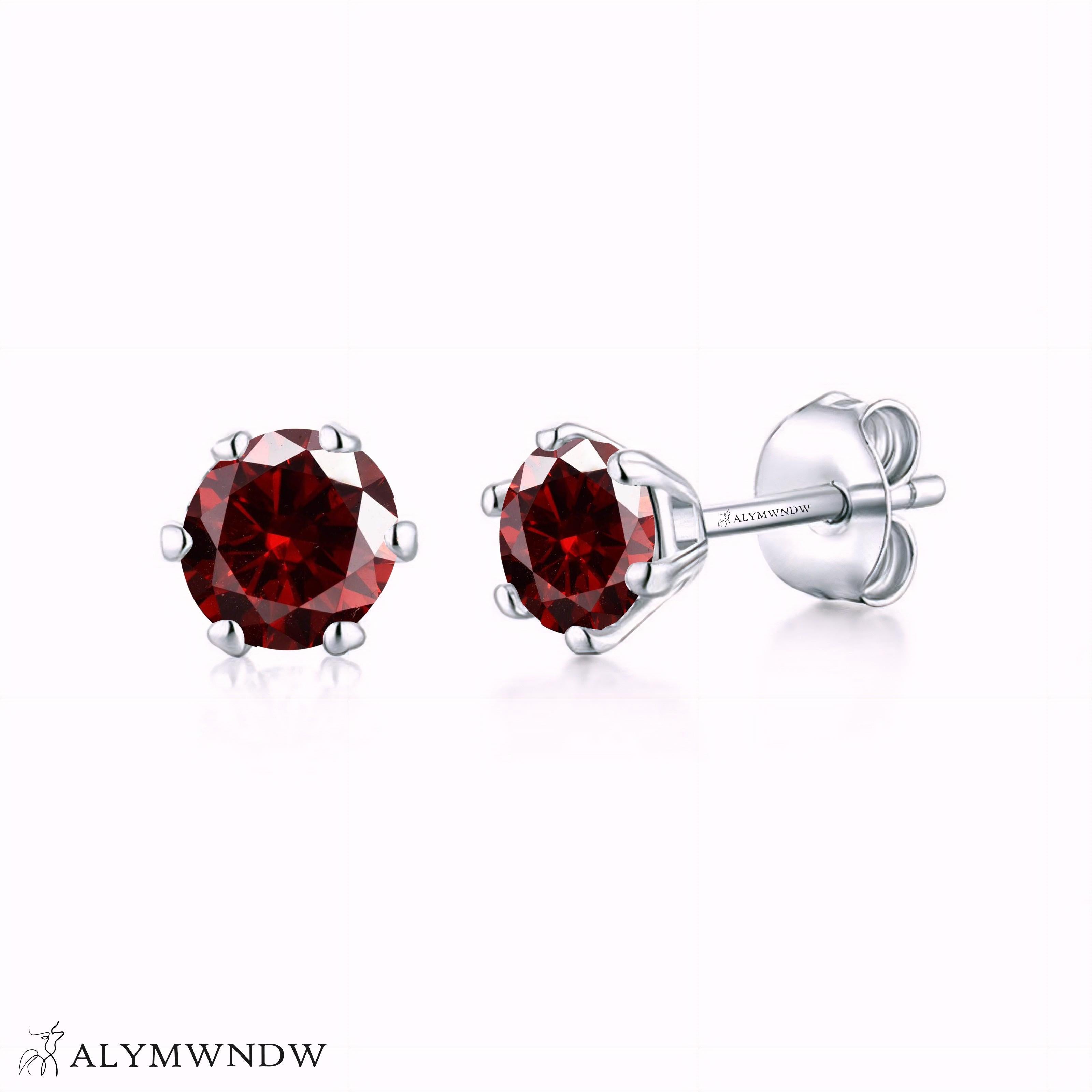 Guzel Classic Moissanite Stud Earrings – Silver, 18K Gold & Platinum - Alymwndw