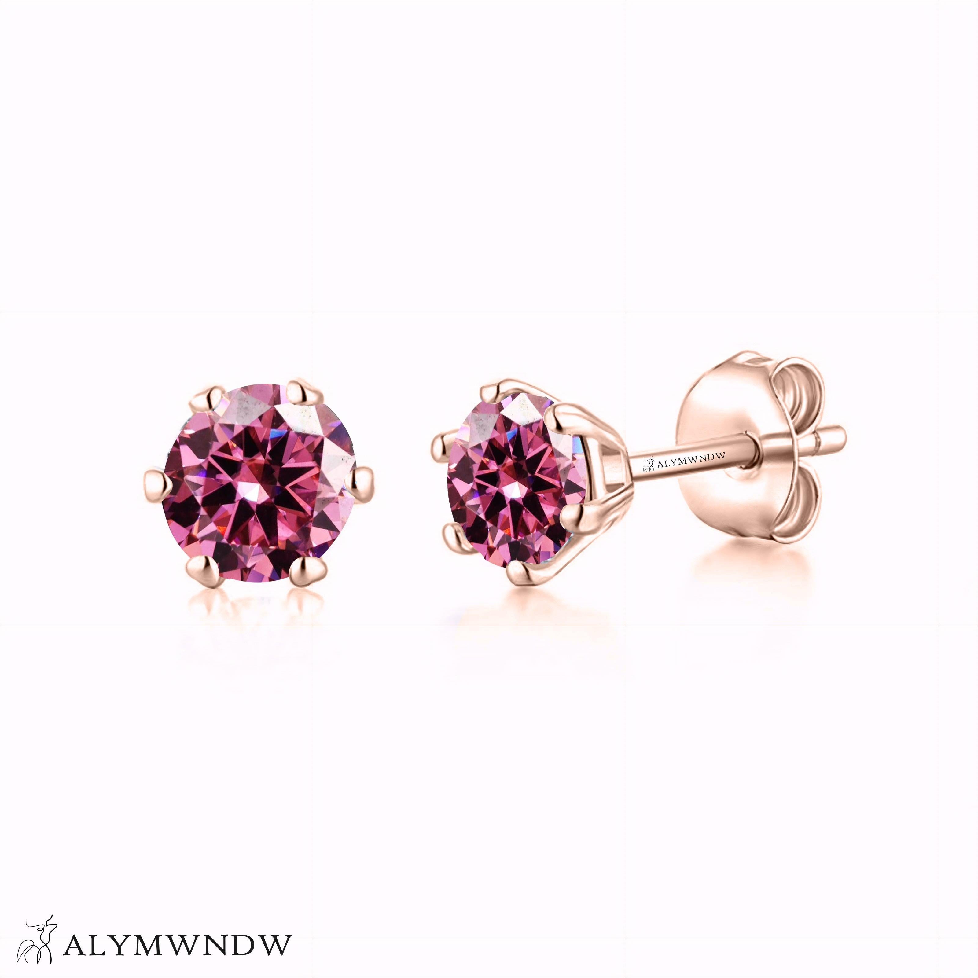 Guzel Classic Moissanite Stud Earrings – Silver, 18K Gold & Platinum - Alymwndw
