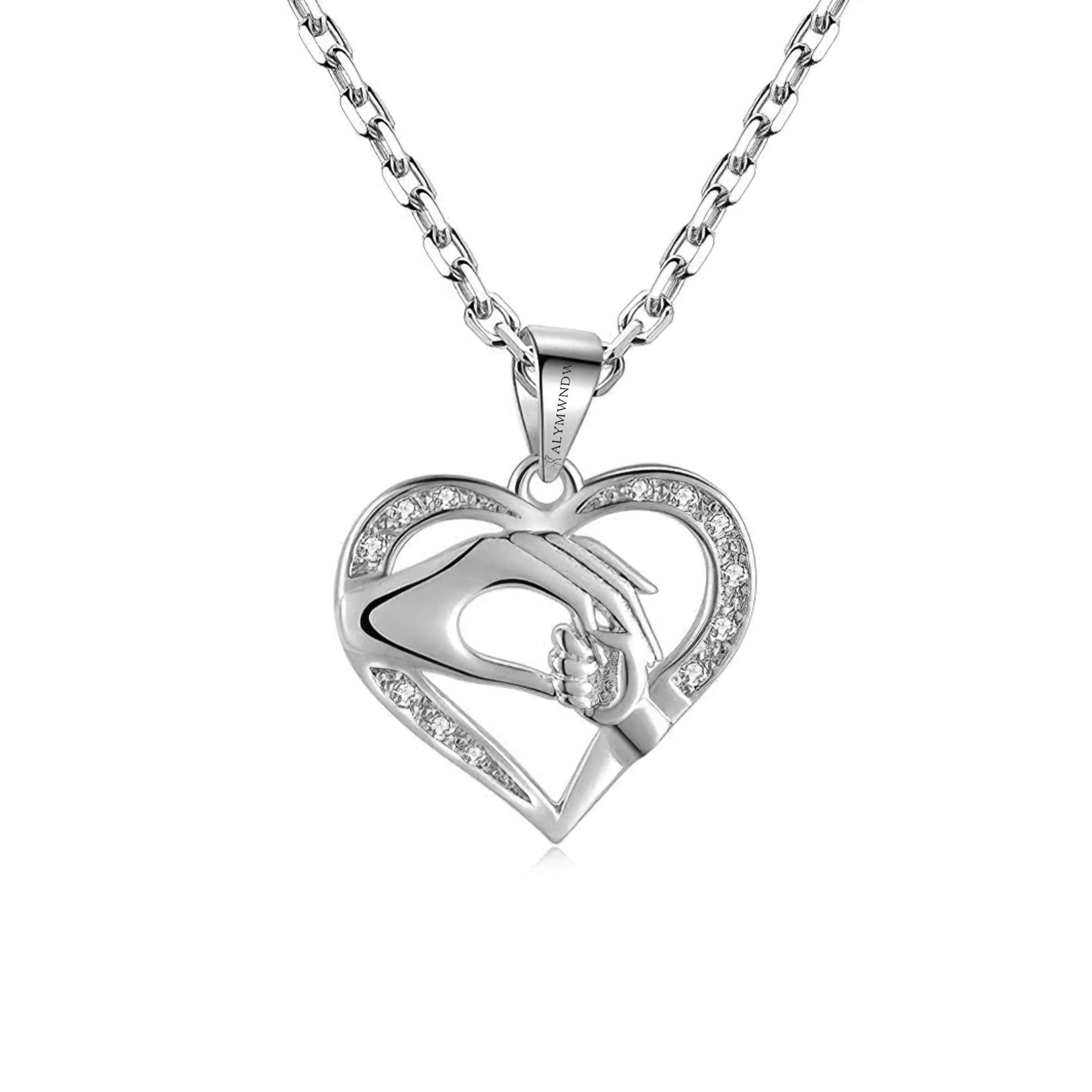 Heart Hug Necklace – Personalized Gold Love Pendant (18K, 21K, 22K) - Alymwndw
