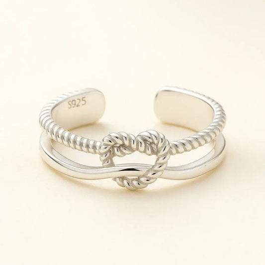 Heartline Ring – 925 Silver with Minimal Heart Design - Alymwndw