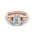 lab grown diamond engagement ring featuring an emerald cut center stone in rose gold setting.