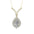 Lab Grown Diamond Pear Halo Necklace – Gold & Platinum (PN20) - Alymwndw