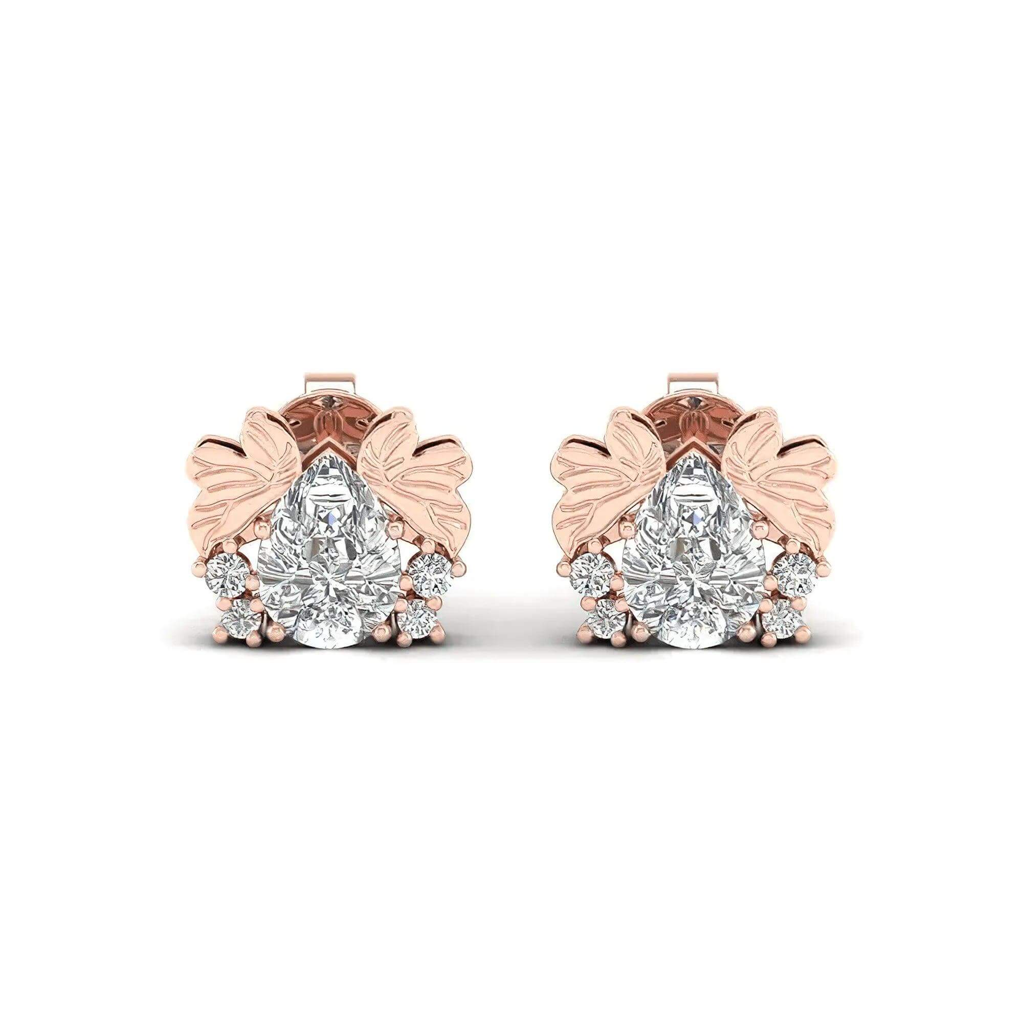 Lab Grown Diamond Stud Earrings – Gold & Platinum (ER56 - Alymwndw
