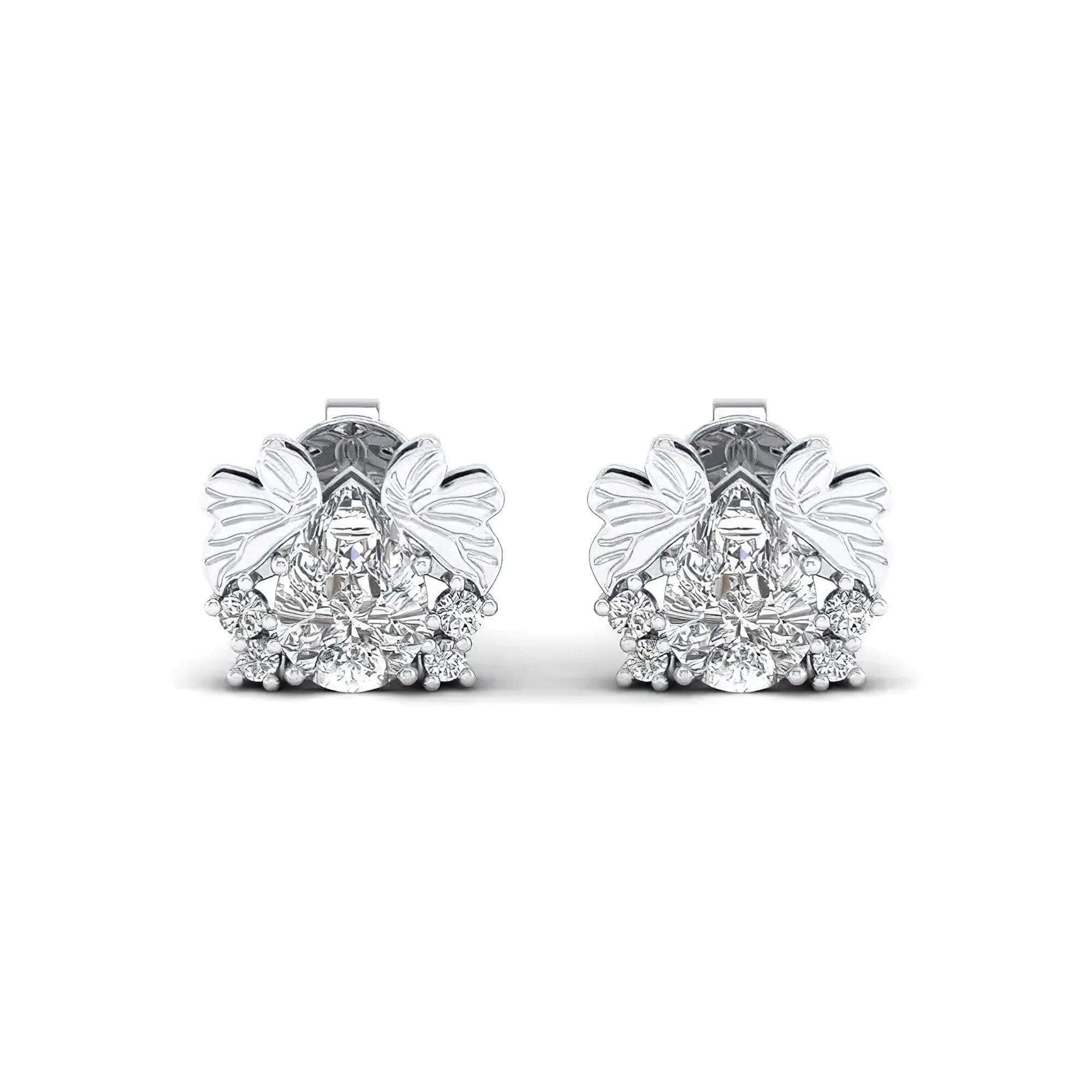 Lab Grown Diamond Stud Earrings – Gold & Platinum (ER56 - Alymwndw