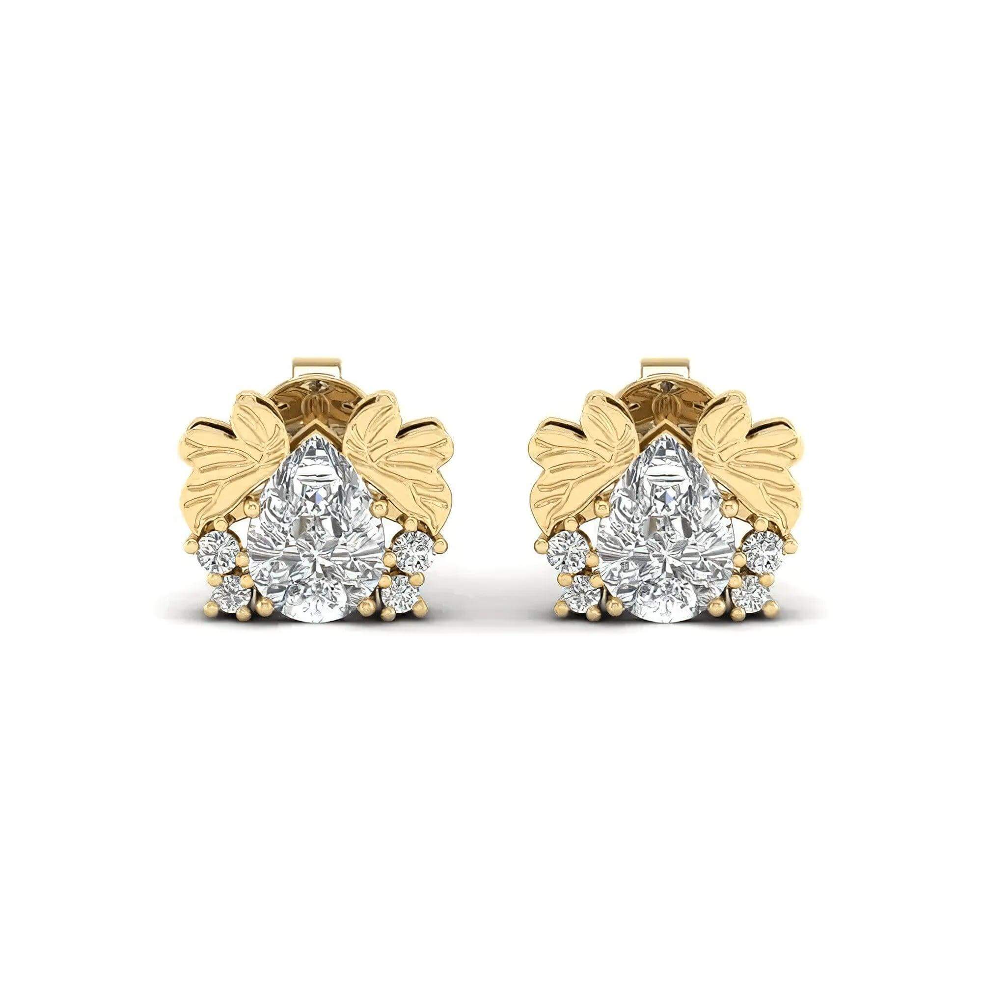 Lab Grown Diamond Stud Earrings – Gold & Platinum (ER56 - Alymwndw
