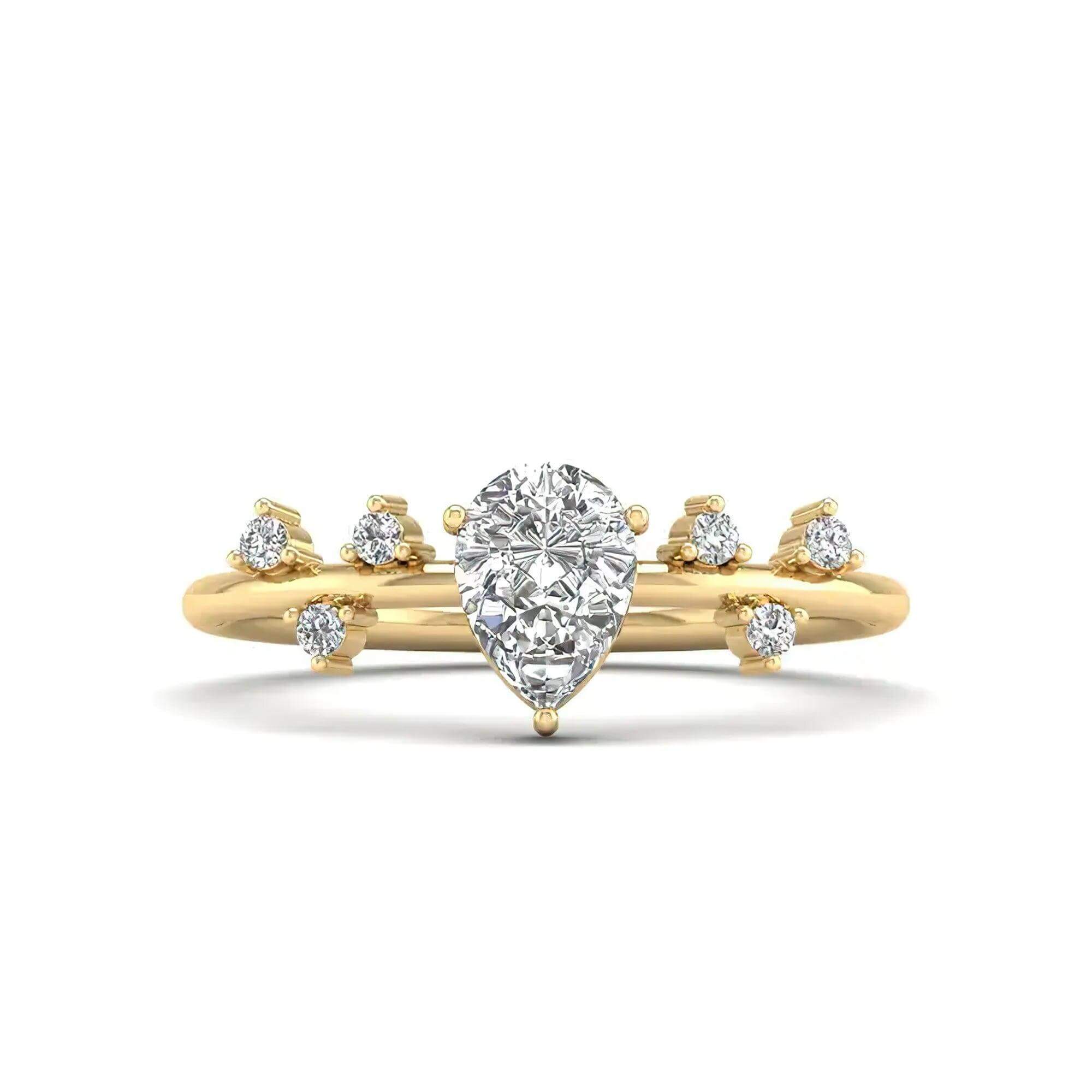 Lab Grown princess Shape Diamond Ring – 18K Gold – Premium - Alymwndw