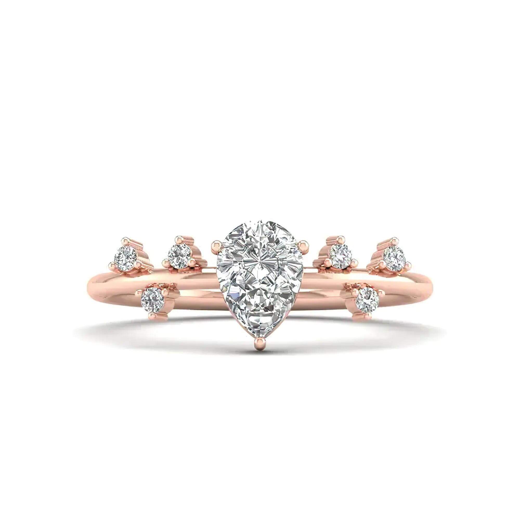 Lab Grown princess Shape Diamond Ring – 18K Gold – Premium - Alymwndw