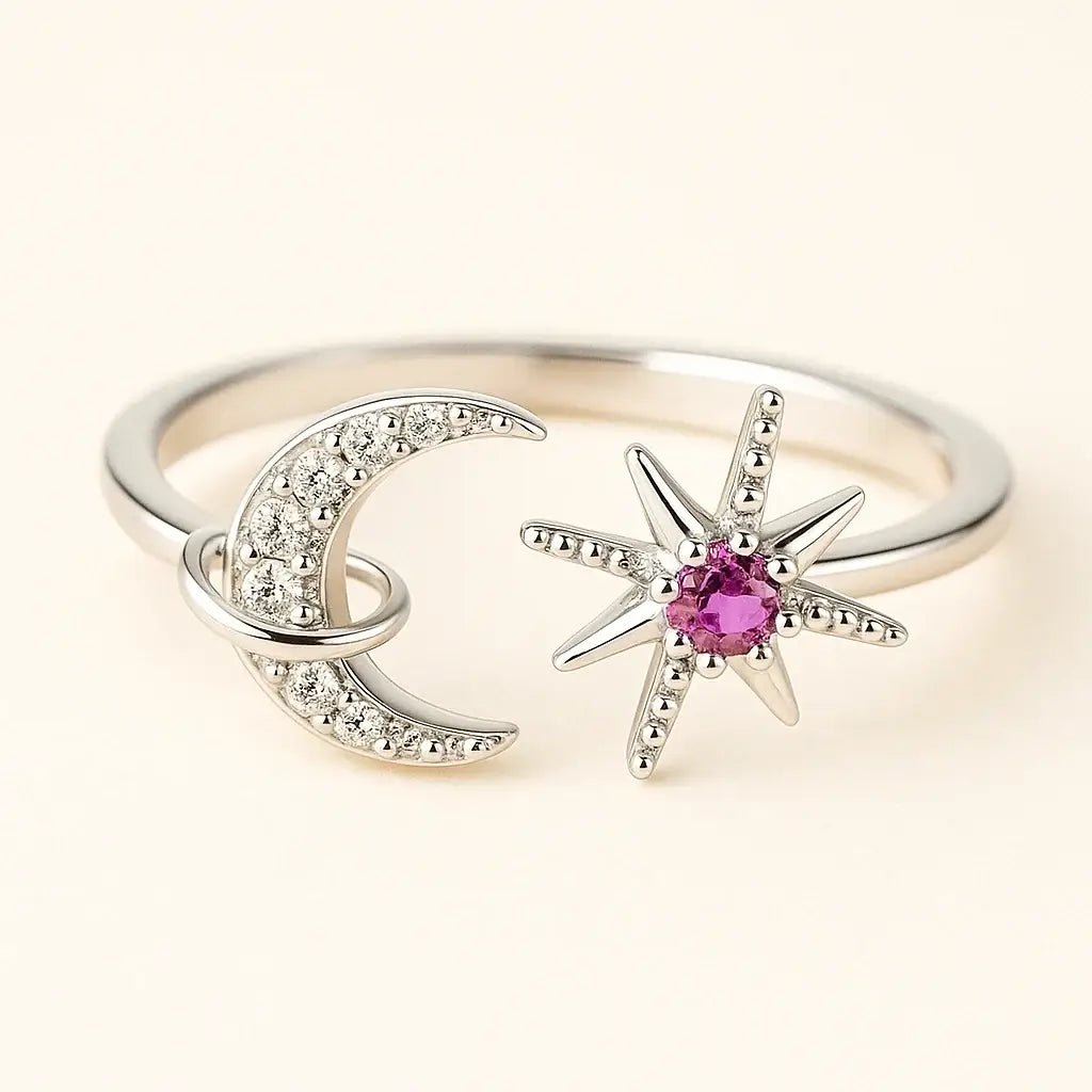 Luna Glow Ring – 925 Silver with Soft Moonstone Shine - Alymwndw