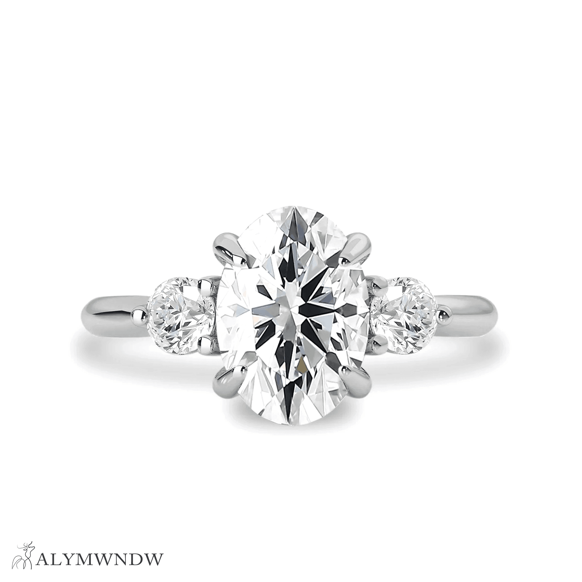 Luxury 1CT Moissanite Engagement Ring – Brilliant Cut | Silver, Gold & Platinum - Alymwndw