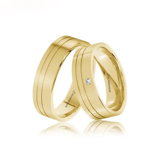 Luxury Couple Wedding Rings – Gold, Silver & Rose Gold - Alymwndw