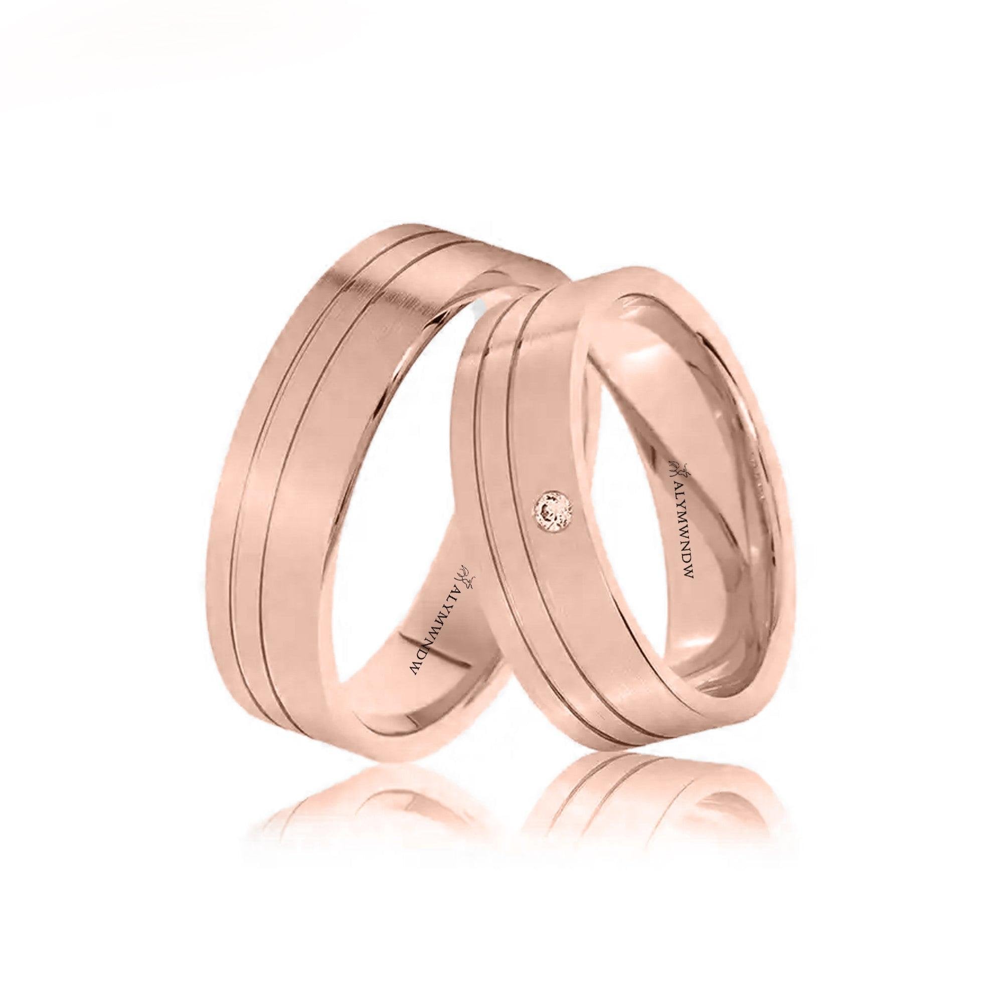 Luxury Couple Wedding Rings – Gold, Silver & Rose Gold - Alymwndw